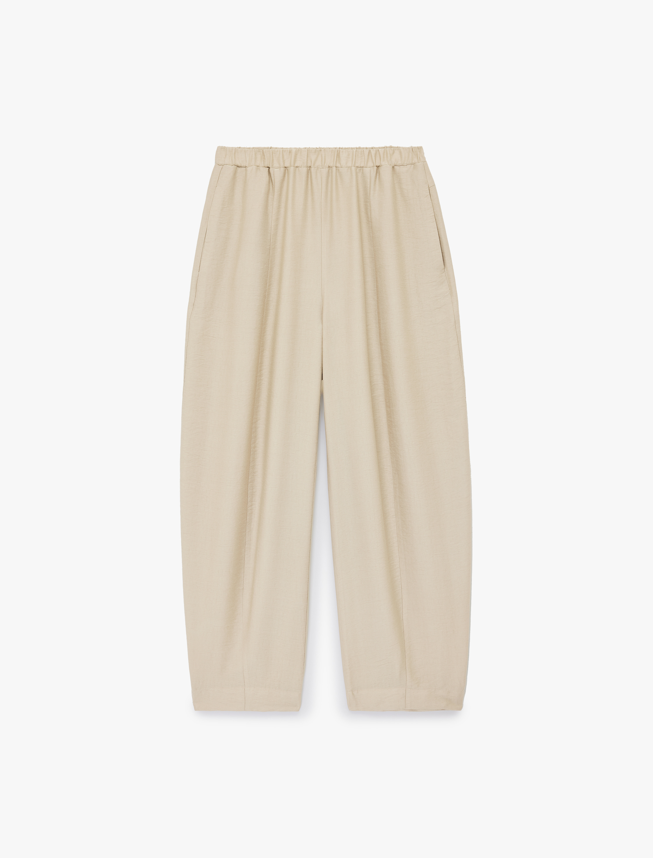   Beli Lastikli Viskon Kumaş Yan Cepli Balon Pantolon