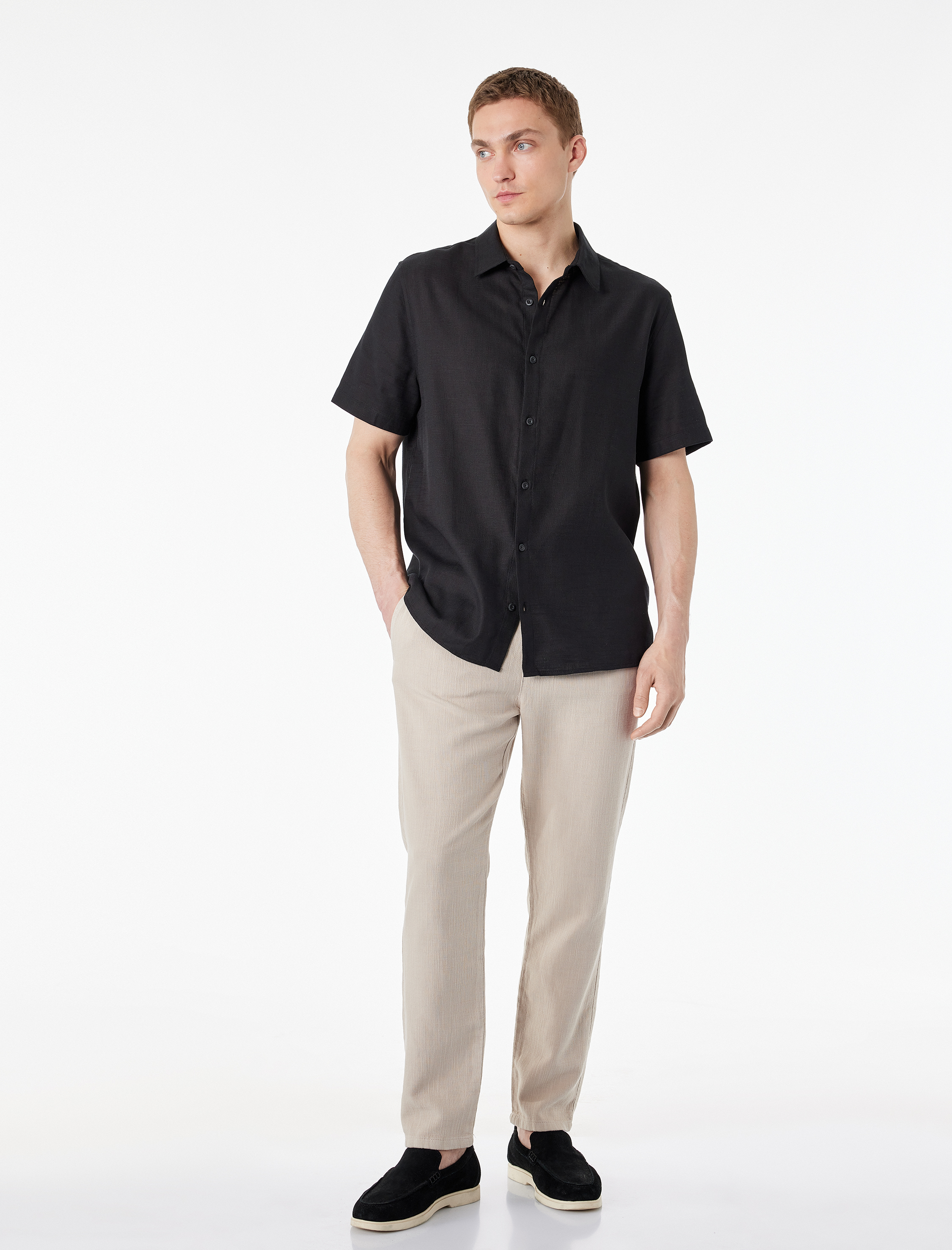   Pamuklu Klasik Yaka Regular Fit Kısa Kollu Gömlek