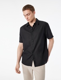 Pamuklu Klasik Yaka Regular Fit Kısa Kollu Gömlek