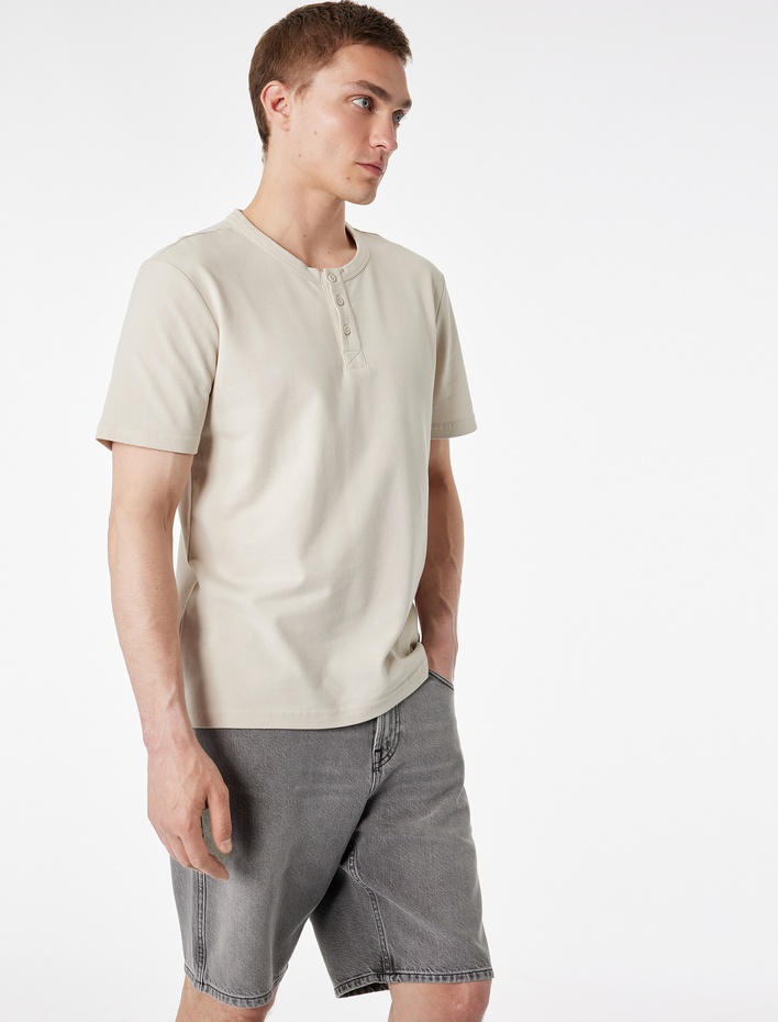  Pamuklu Straight Fit Cepli Bermuda Jean Şort