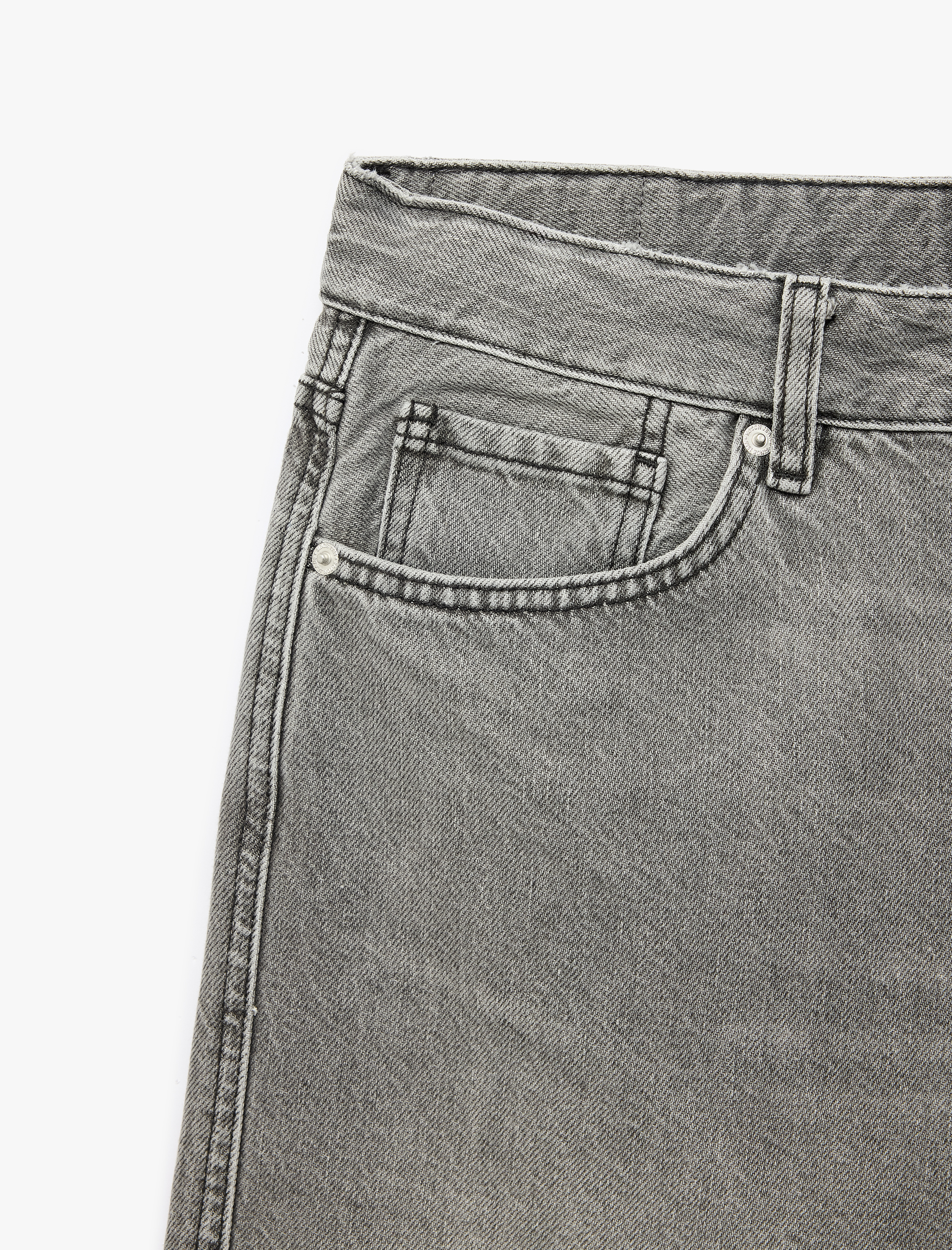   Pamuklu Straight Fit Cepli Bermuda Jean Şort