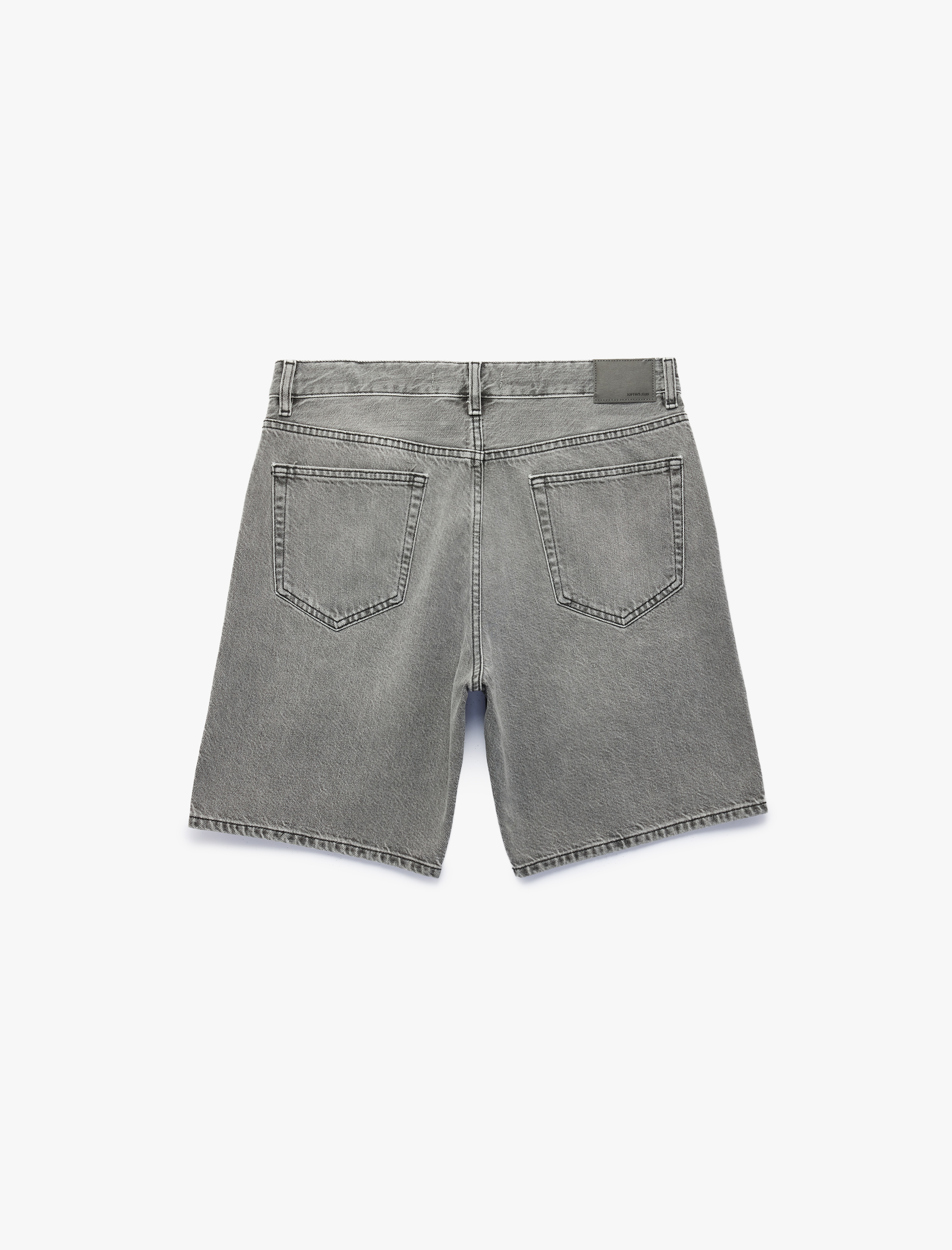   Pamuklu Straight Fit Cepli Bermuda Jean Şort