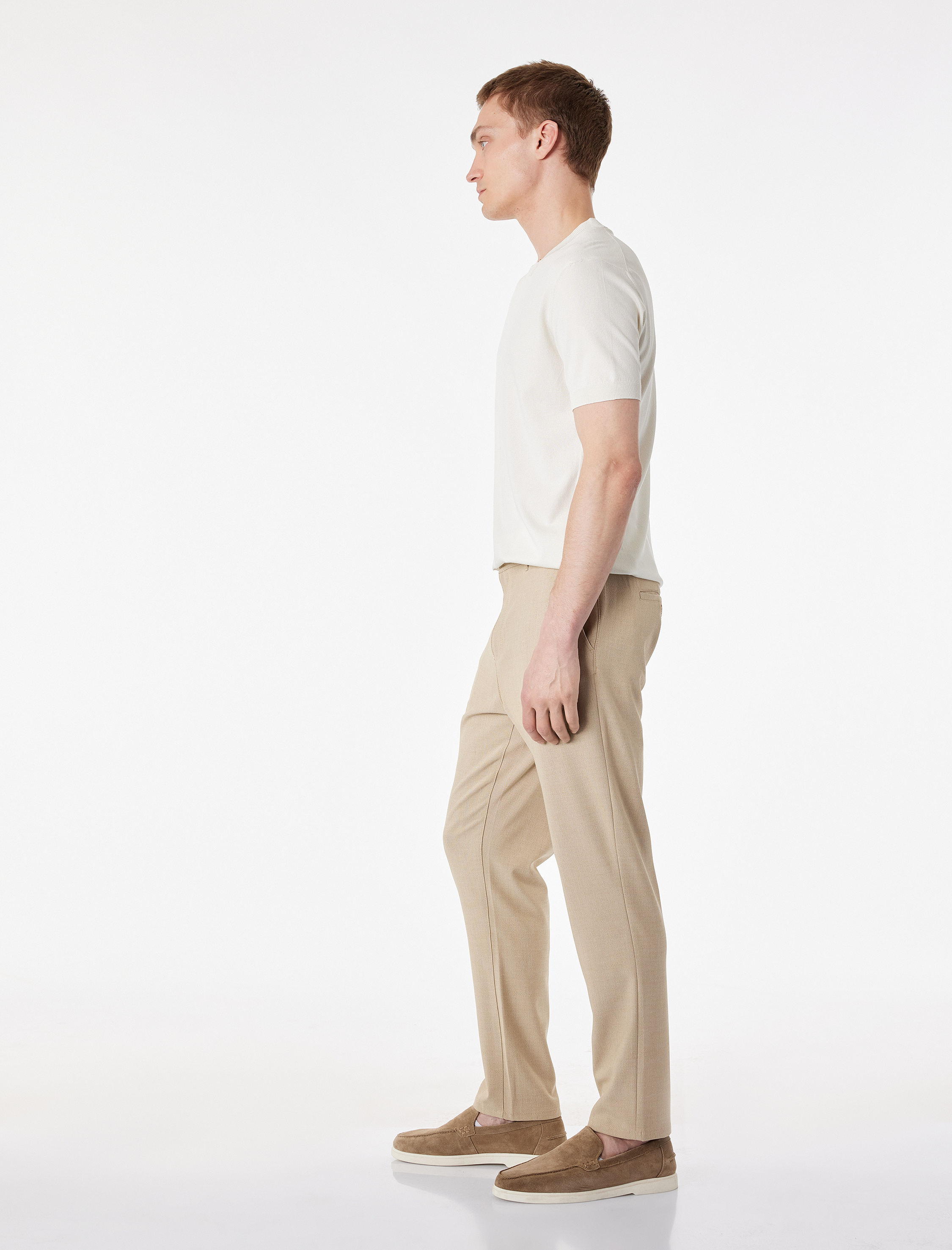   Viskon Karışımlı Cepli Slim Fit Kumaş Pantolon