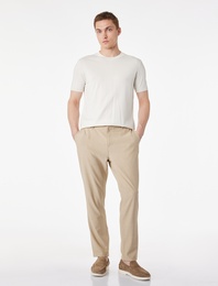Viskon Karışımlı Cepli Slim Fit Kumaş Pantolon