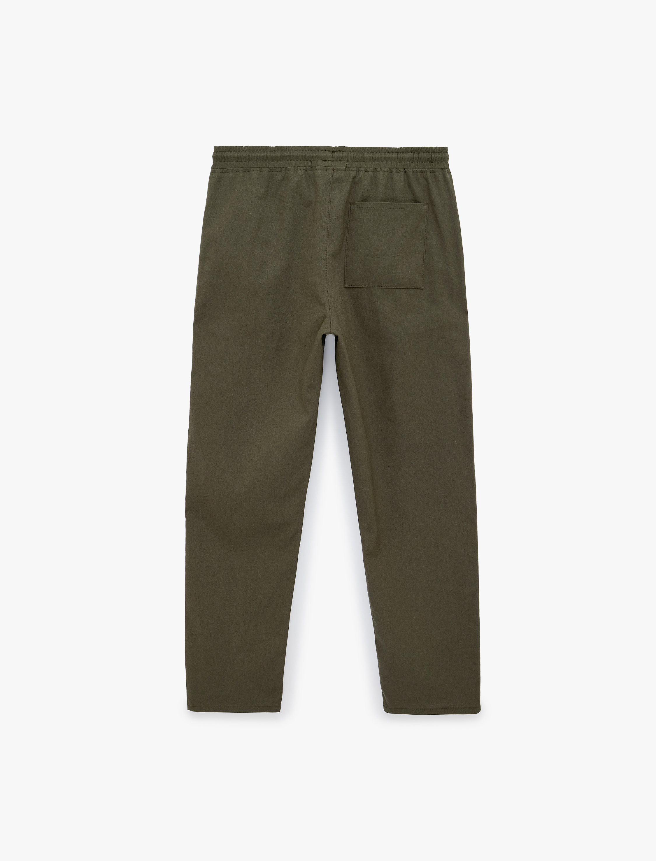   Keten Pamuk Karışımlı Cepli Beli Bağcıklı Pantolon