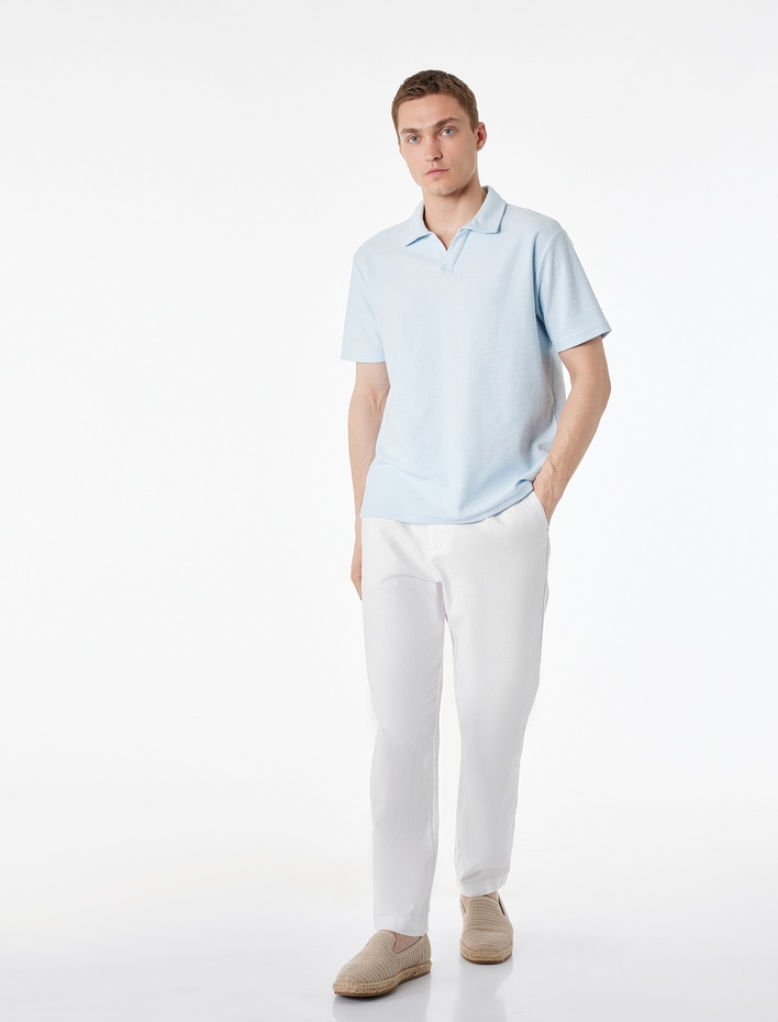  Regular Fit Kısa Kollu Basic Polo Yaka Tişört