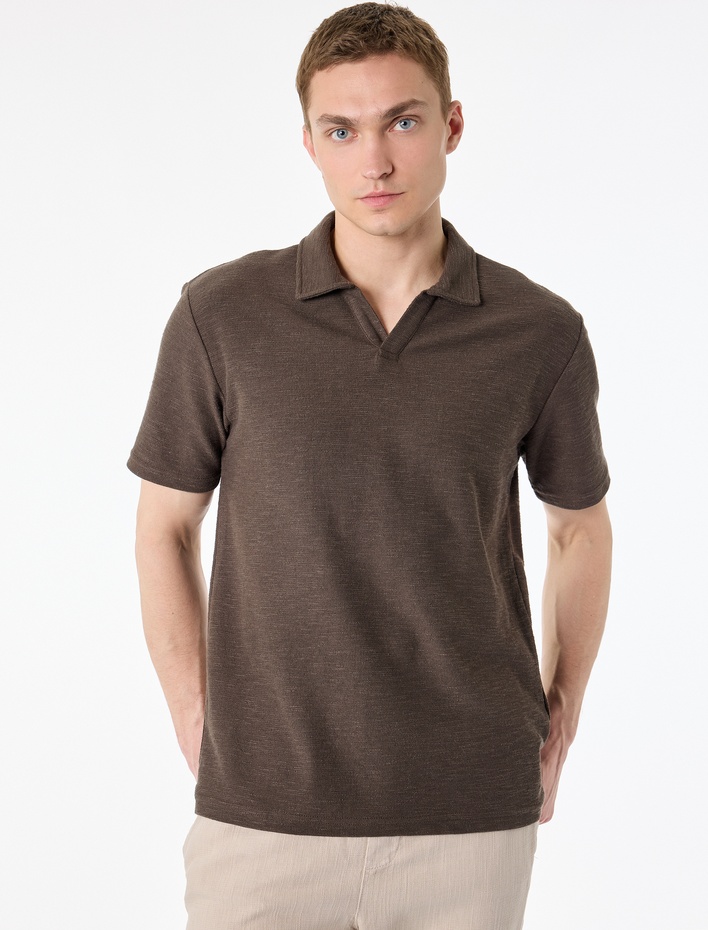  Regular Fit Kısa Kollu Basic Polo Yaka Tişört
