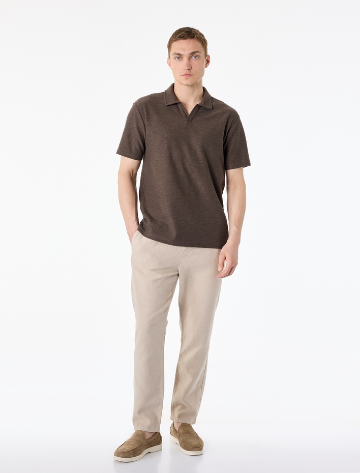  Regular Fit Kısa Kollu Basic Polo Yaka Tişört