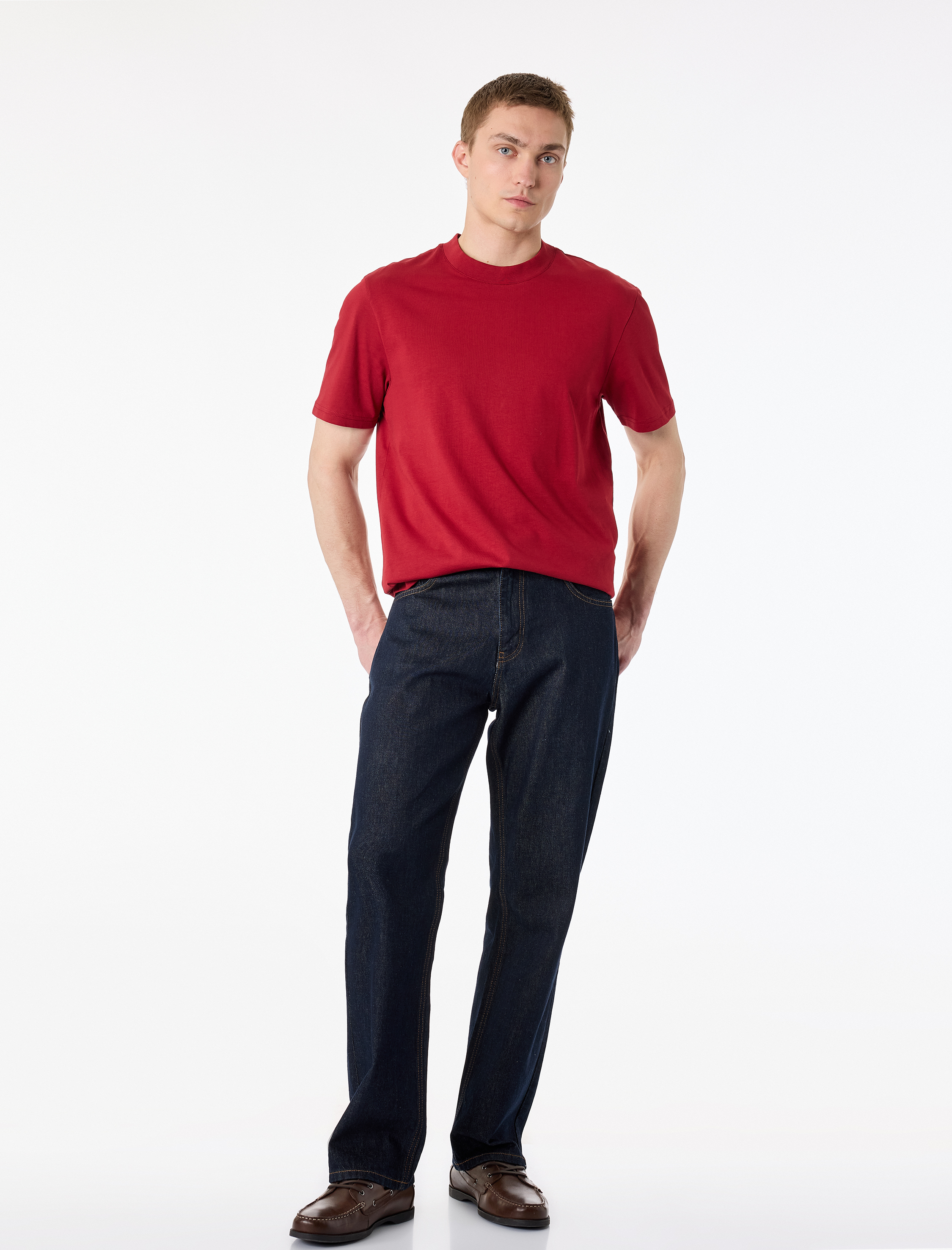   Regular Fit Bisiklet Yaka Pamuklu Basic Kısa Kollu Tişört