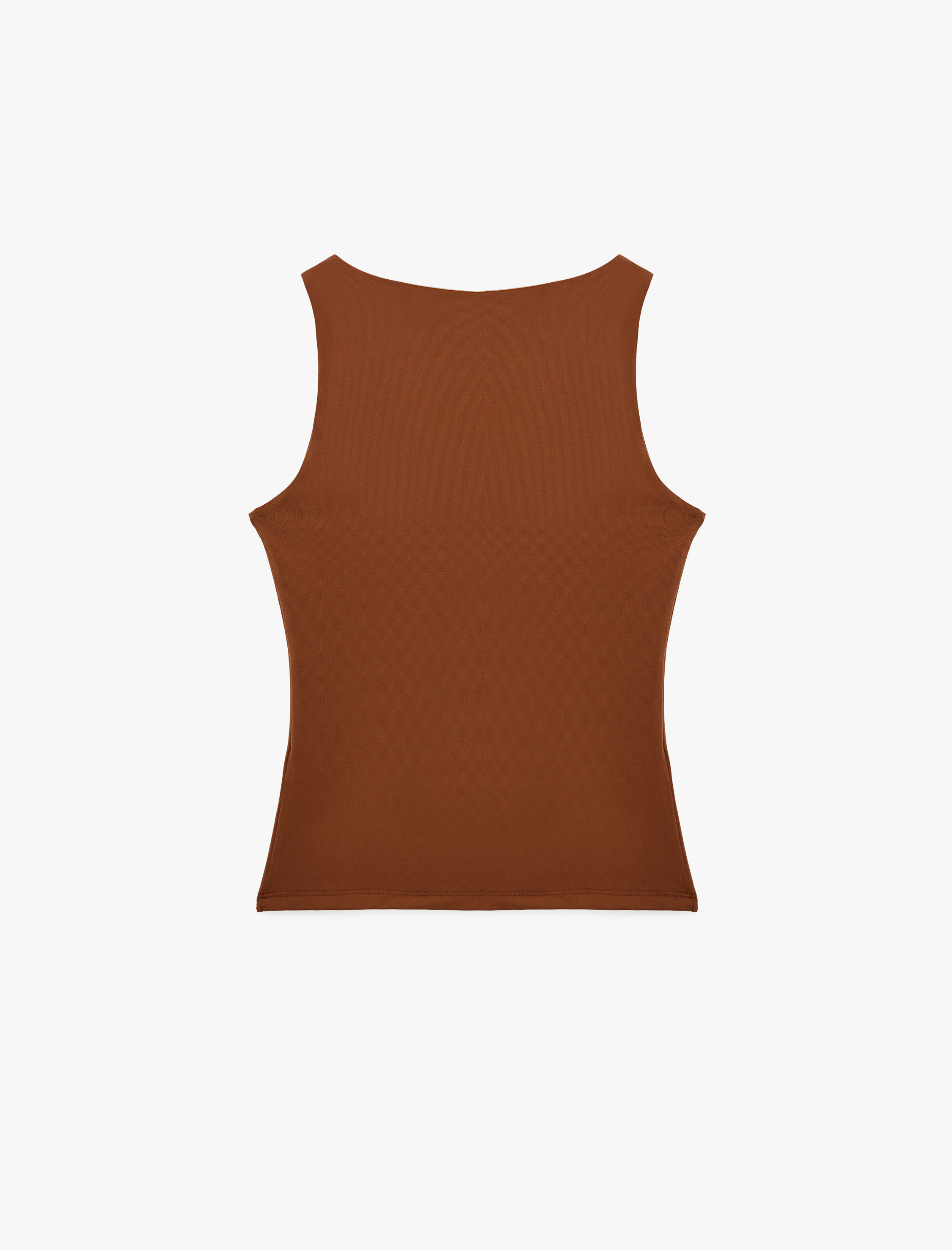   Slim Fit Yuvarlak Yaka Kolsuz Top