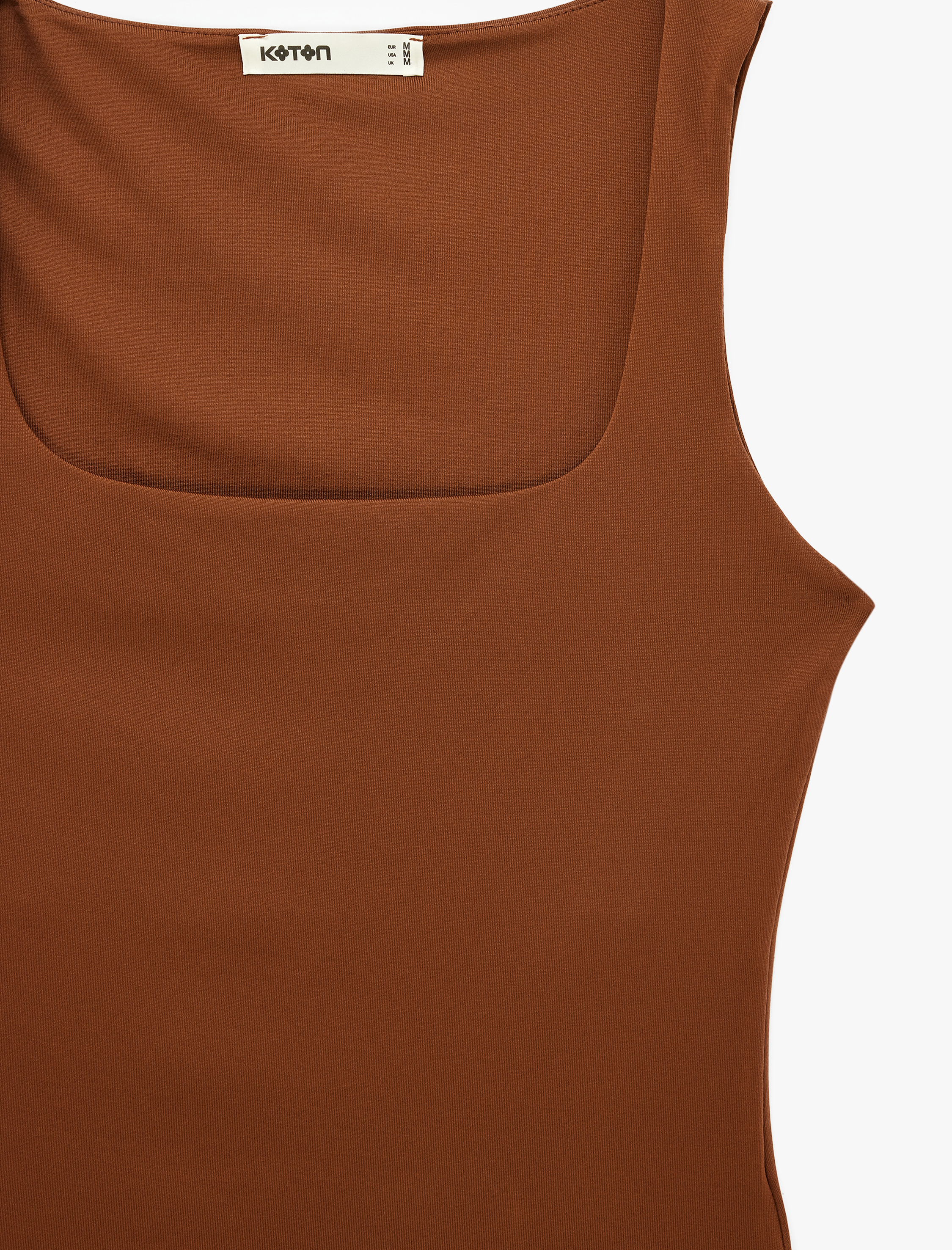   Slim Fit Yuvarlak Yaka Kolsuz Top