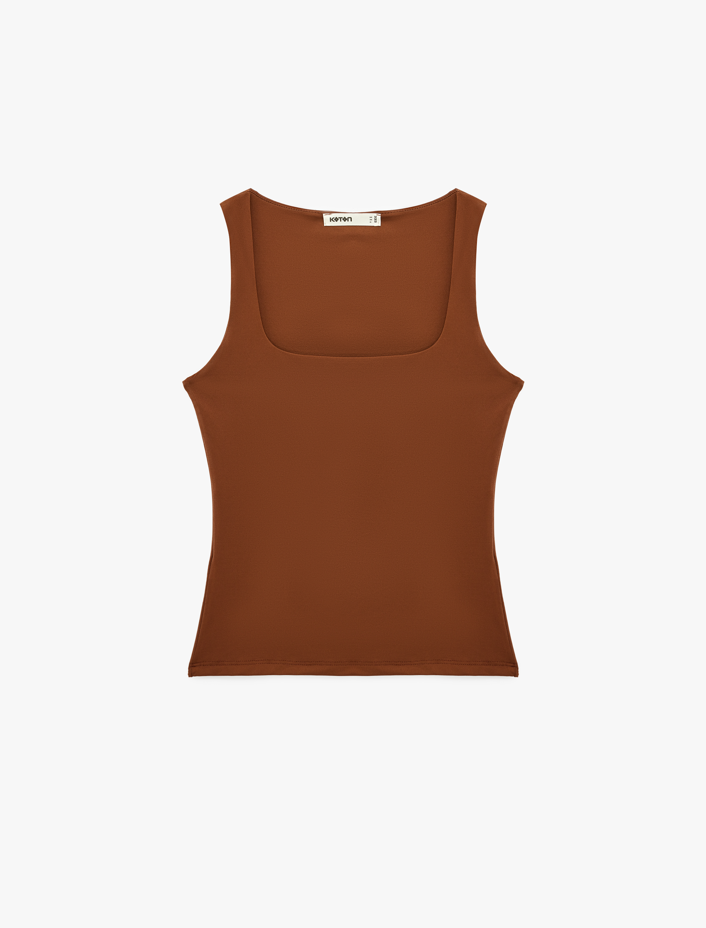   Slim Fit Yuvarlak Yaka Kolsuz Top