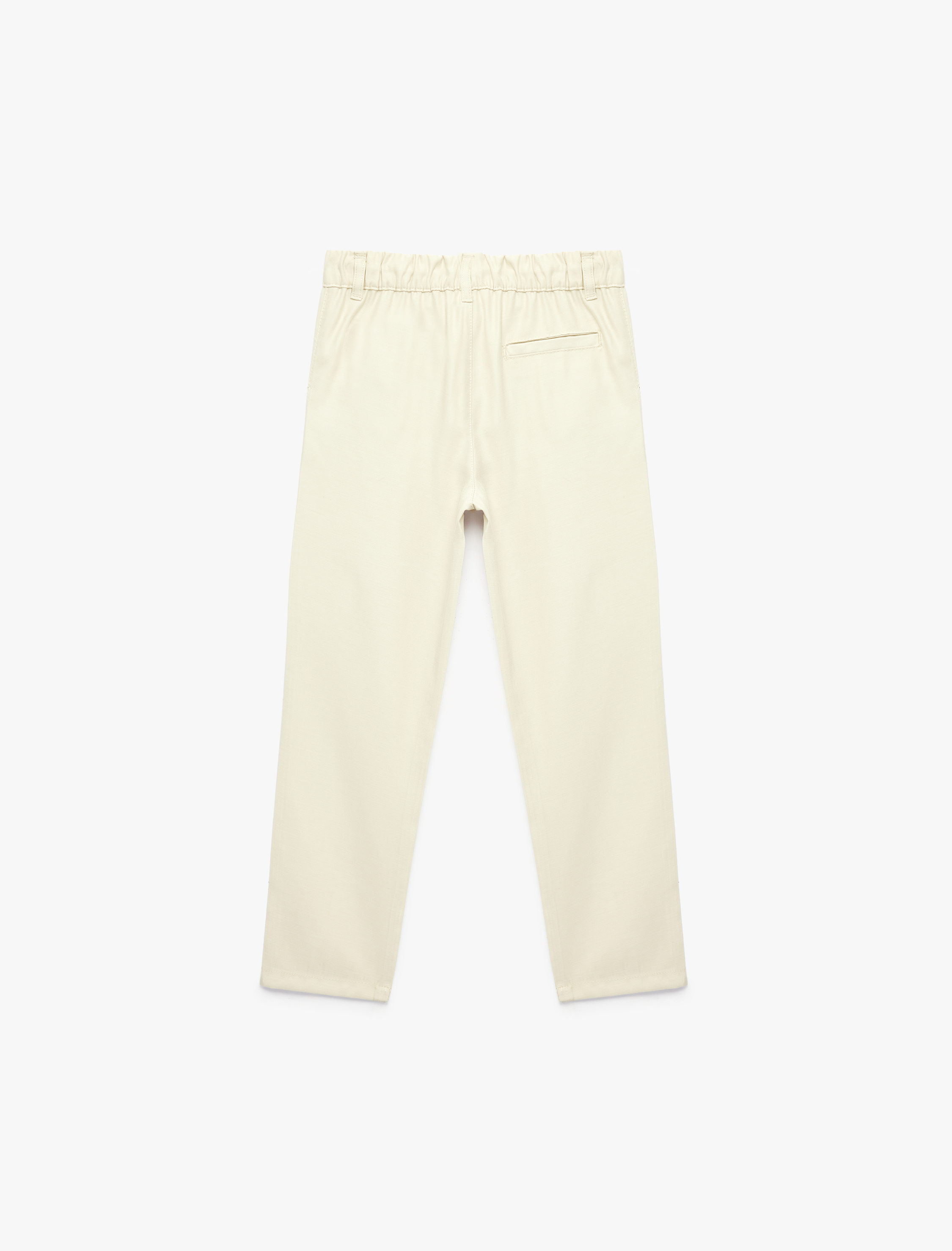  Erkek Çocuk Beli Lastikli Düğmeli Viskon Basic Pantolon