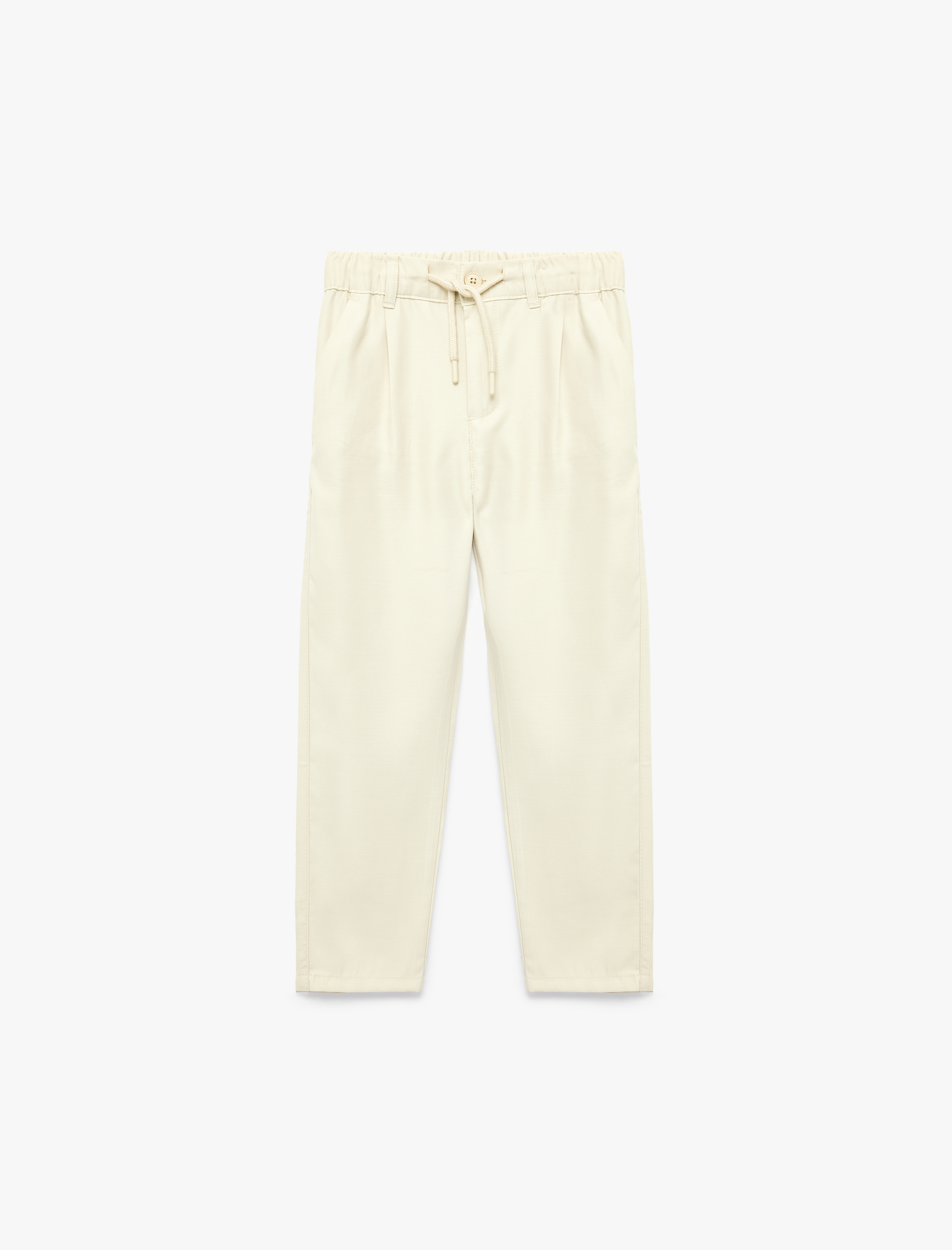  Erkek Çocuk Beli Lastikli Düğmeli Viskon Basic Pantolon