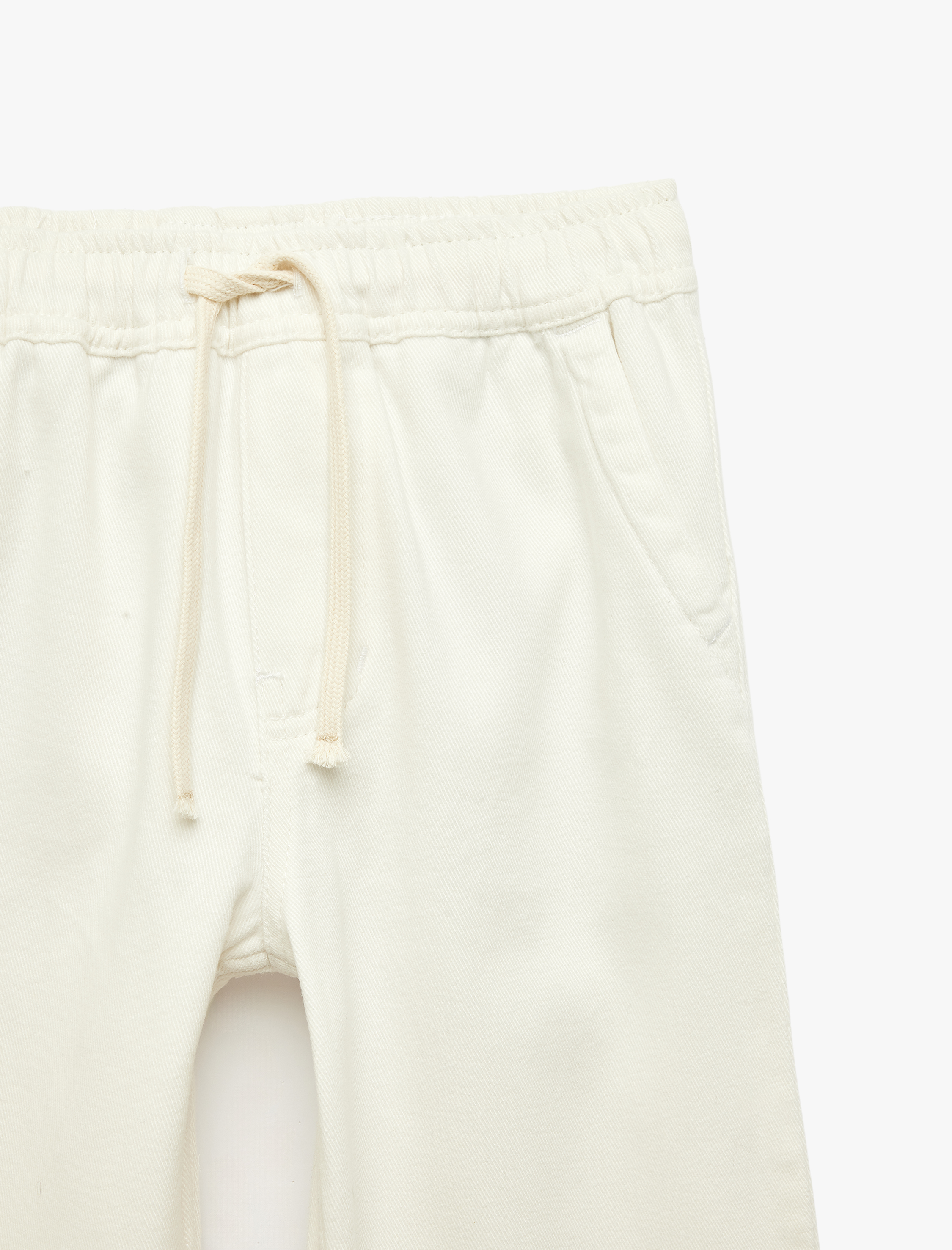  Erkek Çocuk Pamuklu Beli Bağcıklı Cepli Rahat Kesim Denim Pantolon