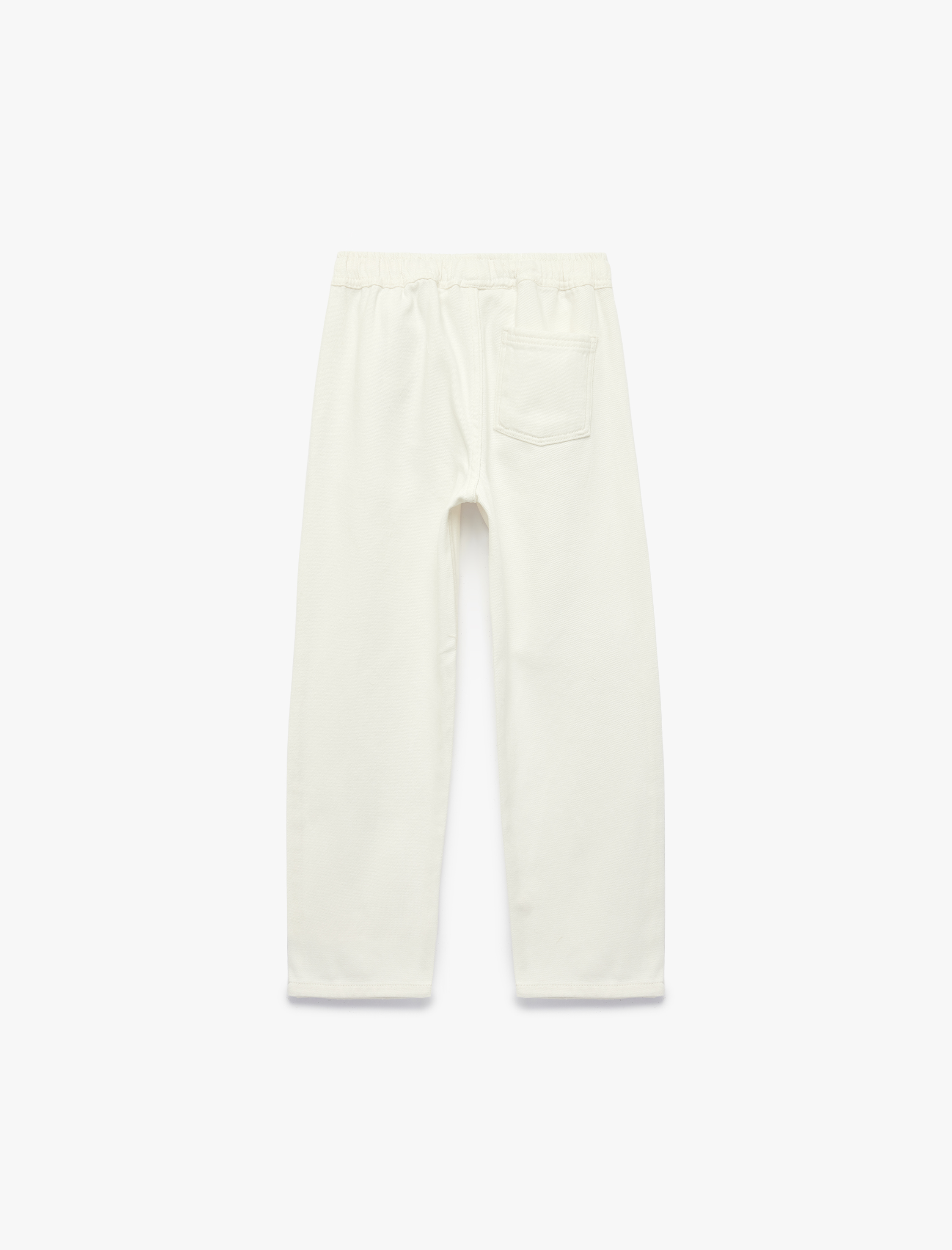  Erkek Çocuk Pamuklu Beli Bağcıklı Cepli Rahat Kesim Denim Pantolon