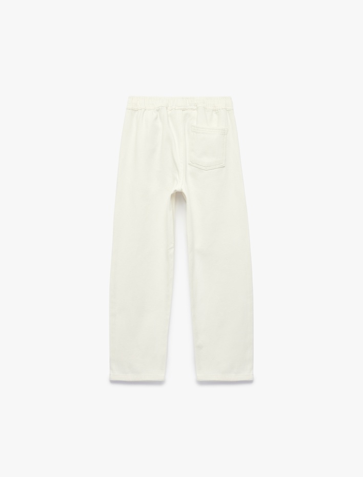 Erkek Çocuk Pamuklu Beli Bağcıklı Cepli Rahat Kesim Denim Pantolon