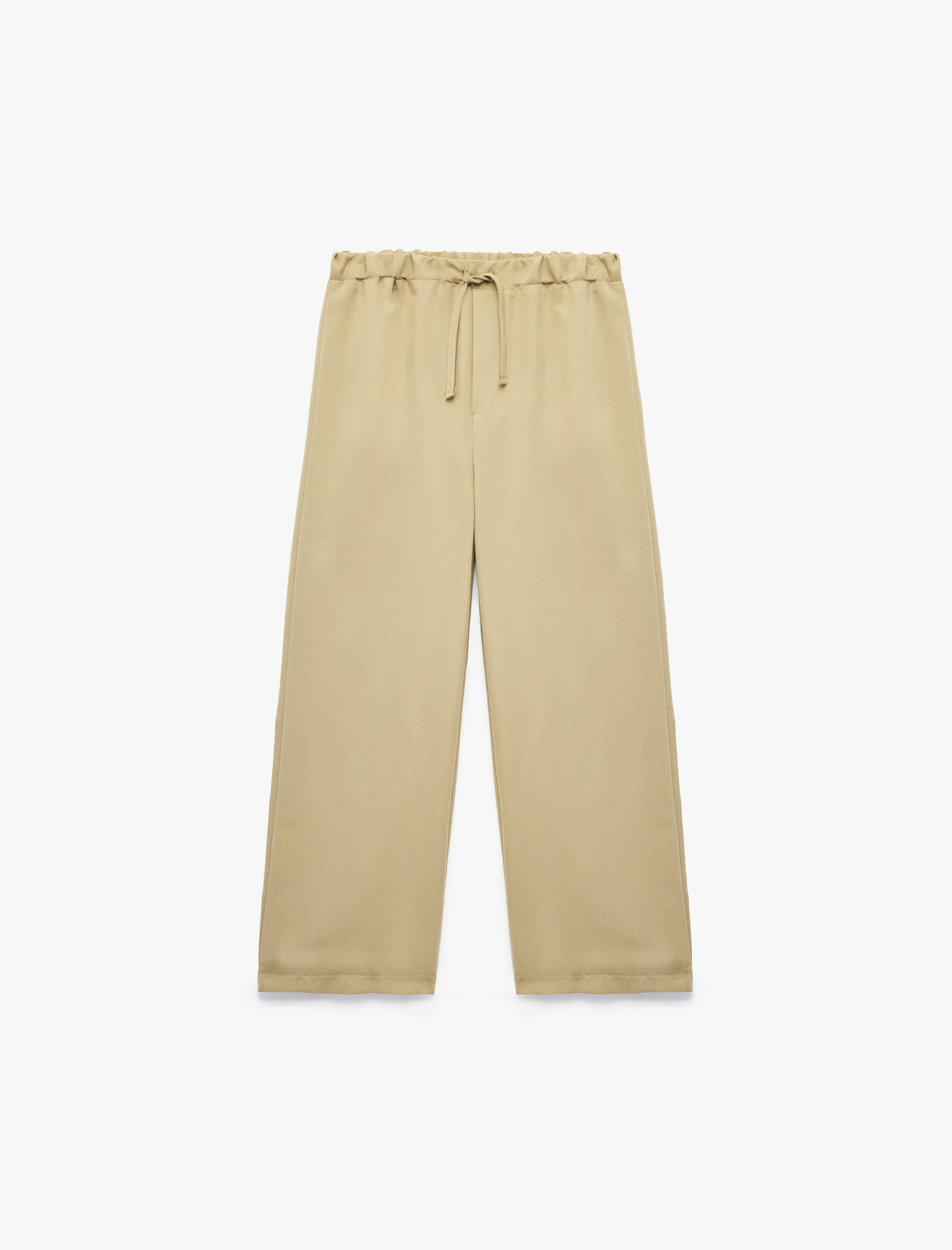  Kız Çocuk Düğmeli Modal Karışımlı Geniş Paça Pantolon