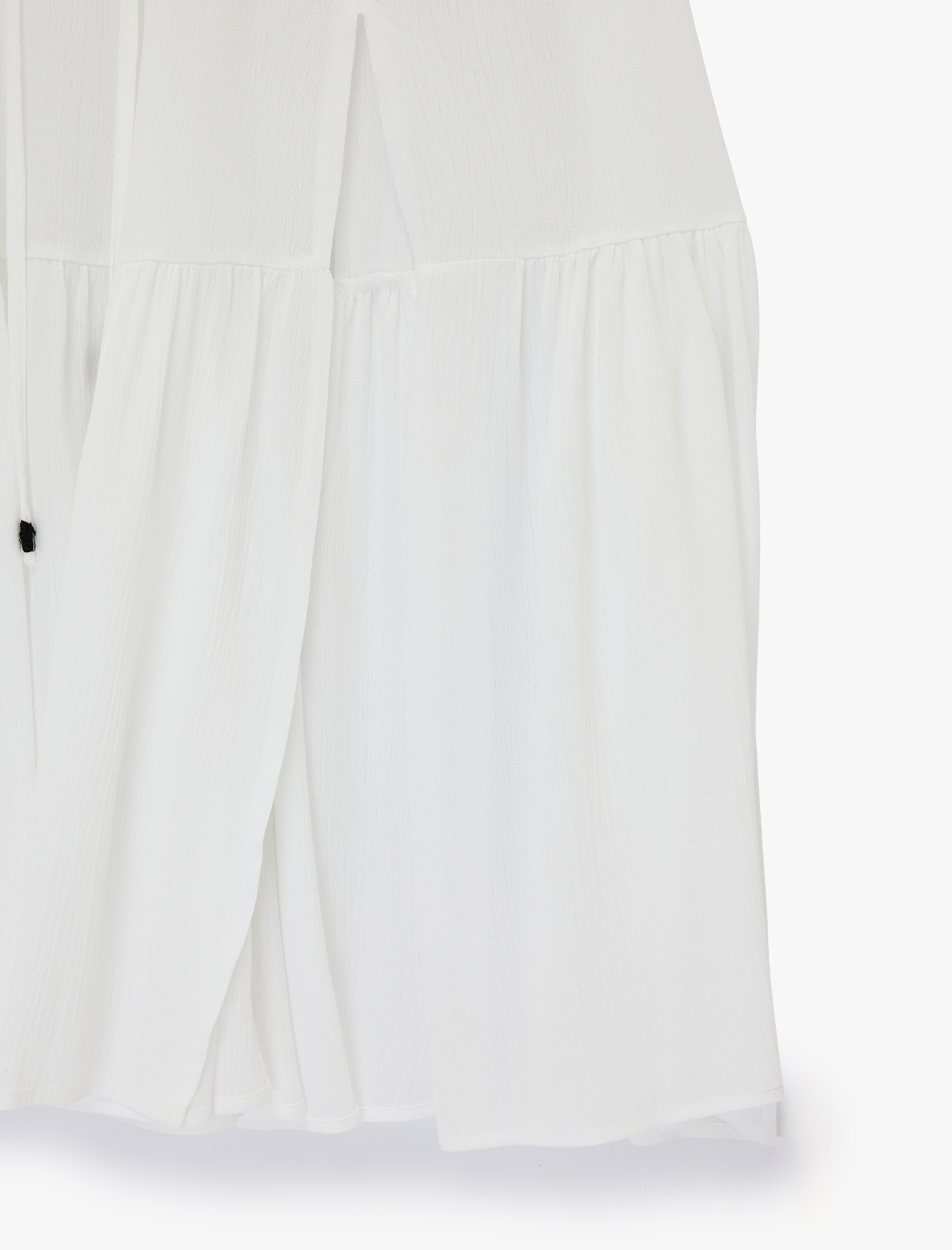   Rahat Kalıp Bağlama Detaylı Yırtmaçlı Viskon Midi Kloş Etek