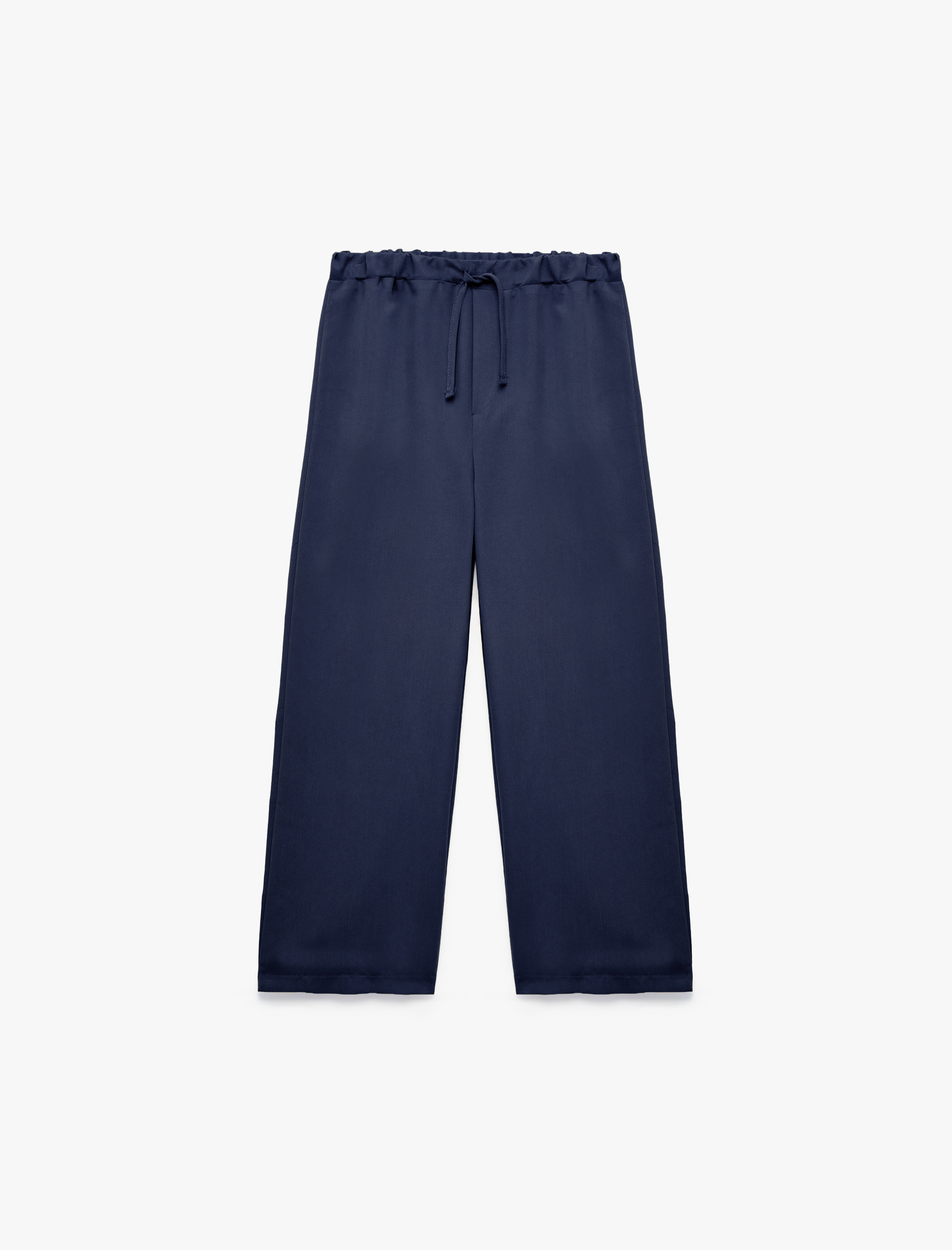  Kız Çocuk Düğmeli Modal Karışımlı Geniş Paça Pantolon