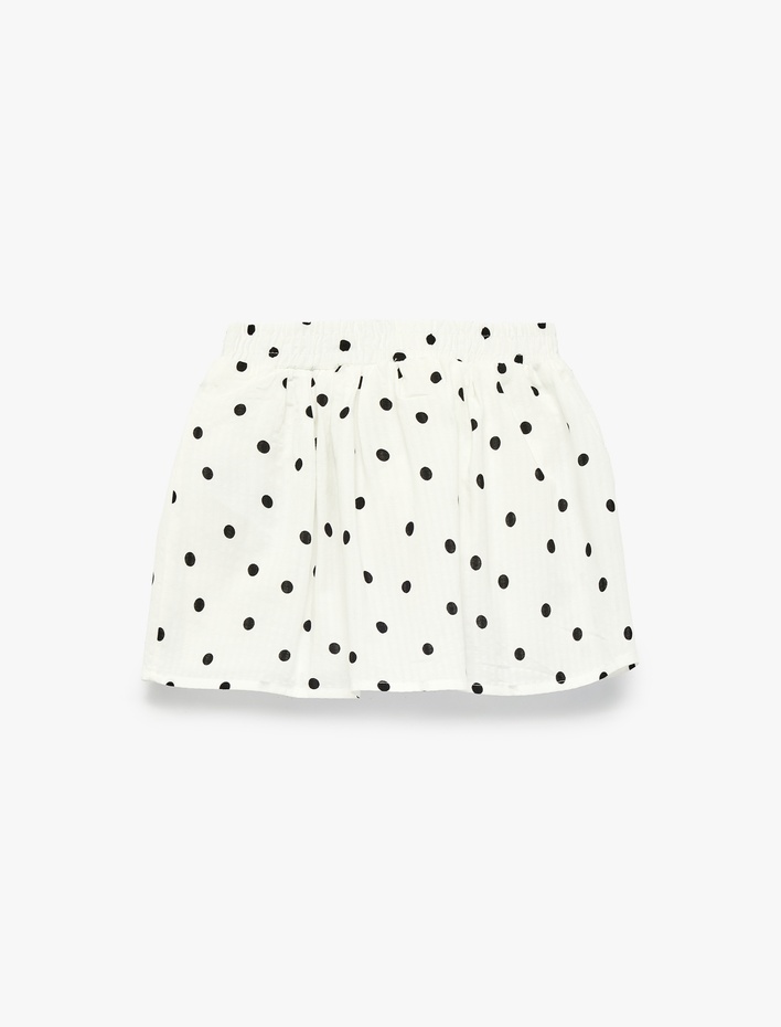 Kız Bebek Pamuklu Pileli A Kesim Puantiyeli Etek