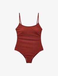 İnce Askılı Bisiklet Yaka Mayo