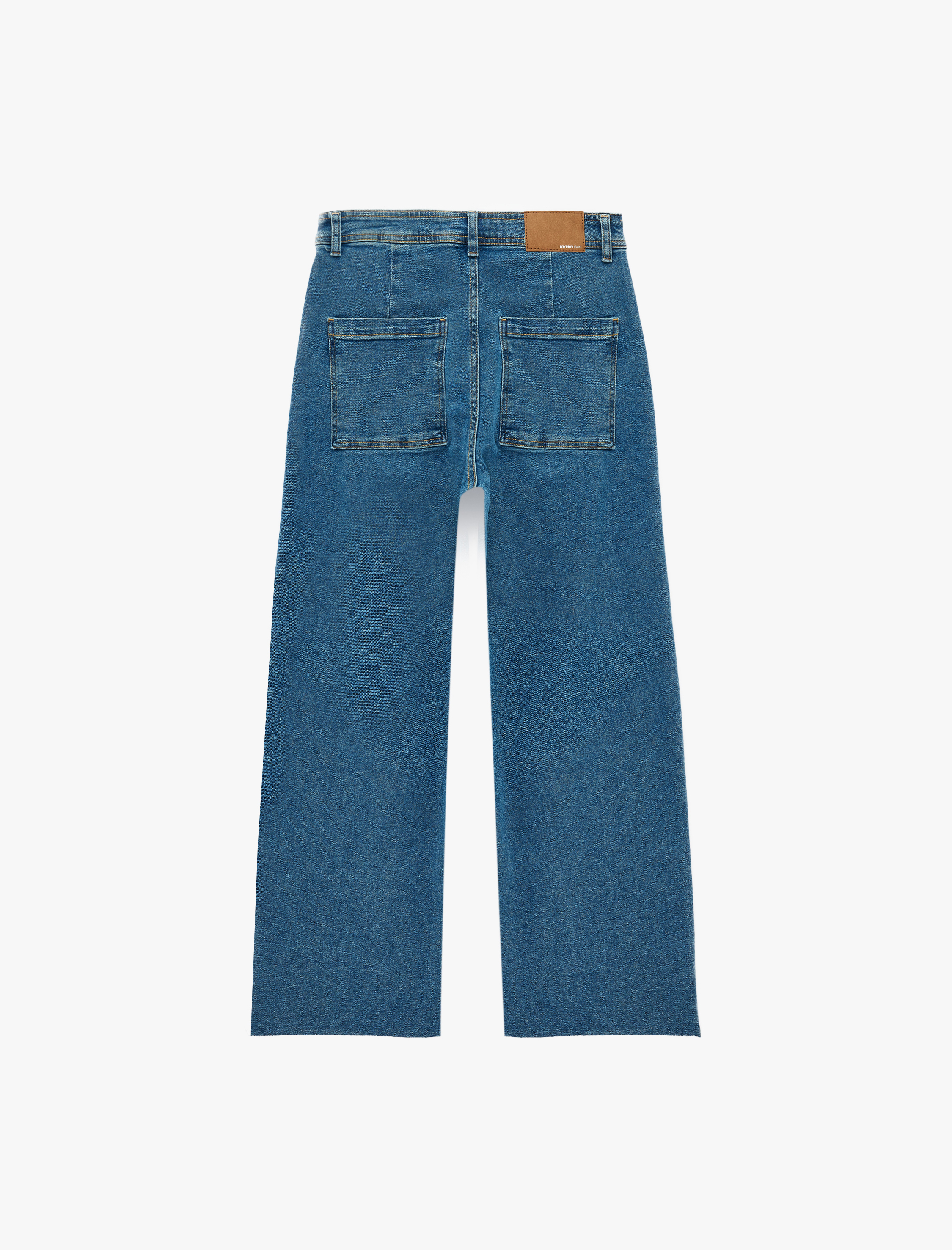   Pamuklu Yüksek Bel Kısa Geniş Paça Denim Pantolon - Culotte Jeans