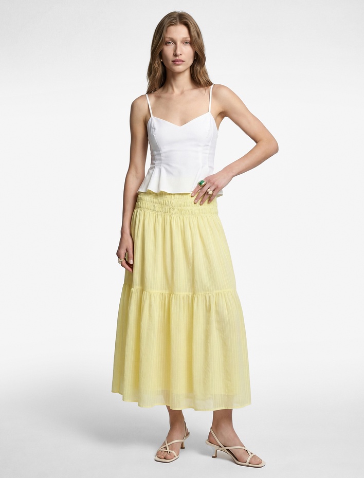  Bol Kalıp Gipeli Midi Kloş Etek