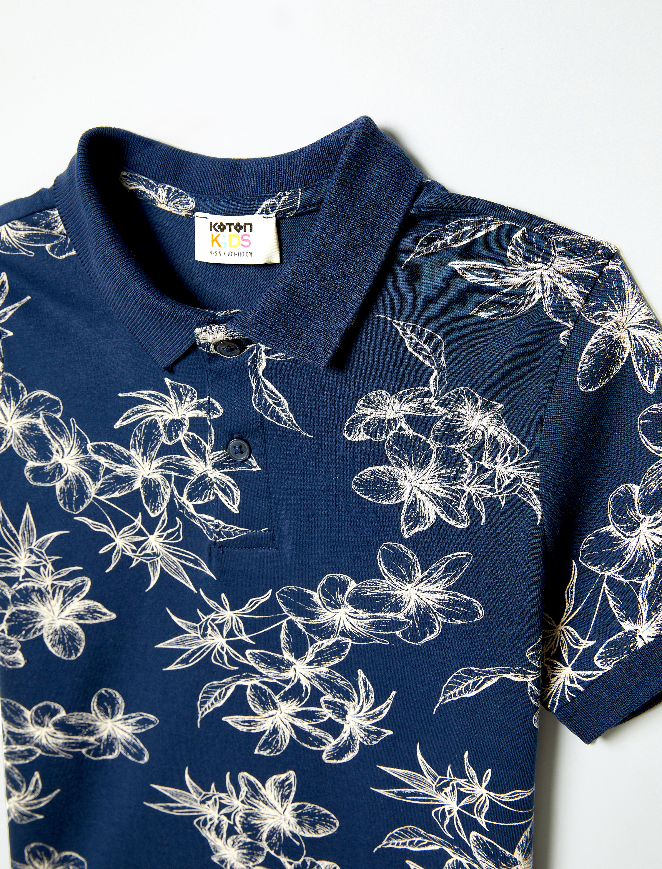  Erkek Çocuk Polo Yaka Tişört Kısa Kollu Baskılı Düğme Detaylı