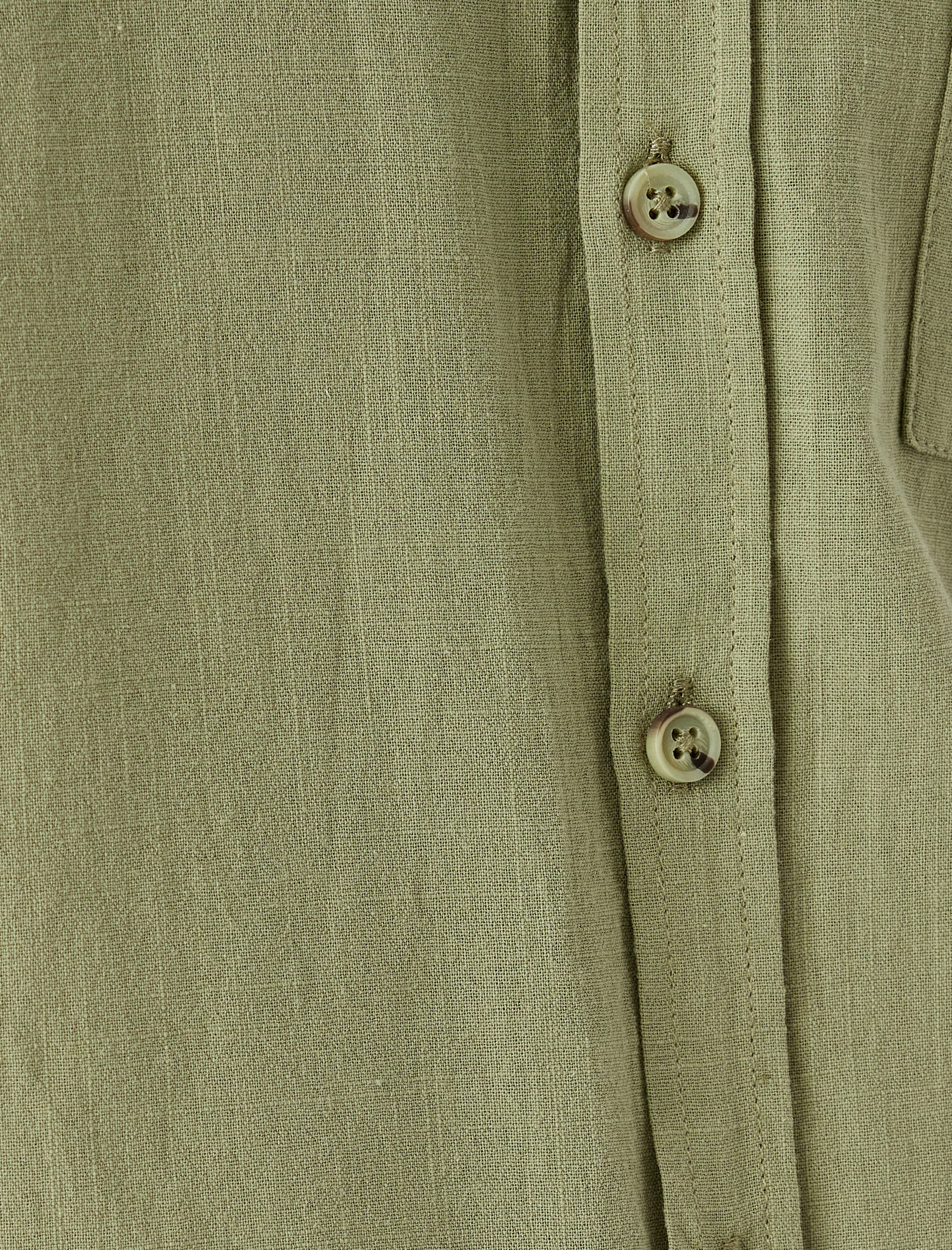   Kısa Kollu Pamuklu Cep Detaylı Slim Fit Gömlek