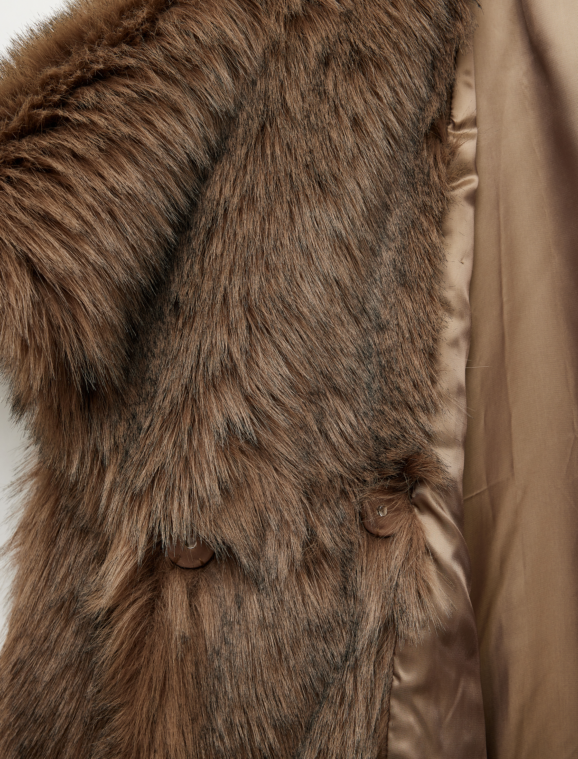   Suni Kürk Mont Oversize Geniş Yaka