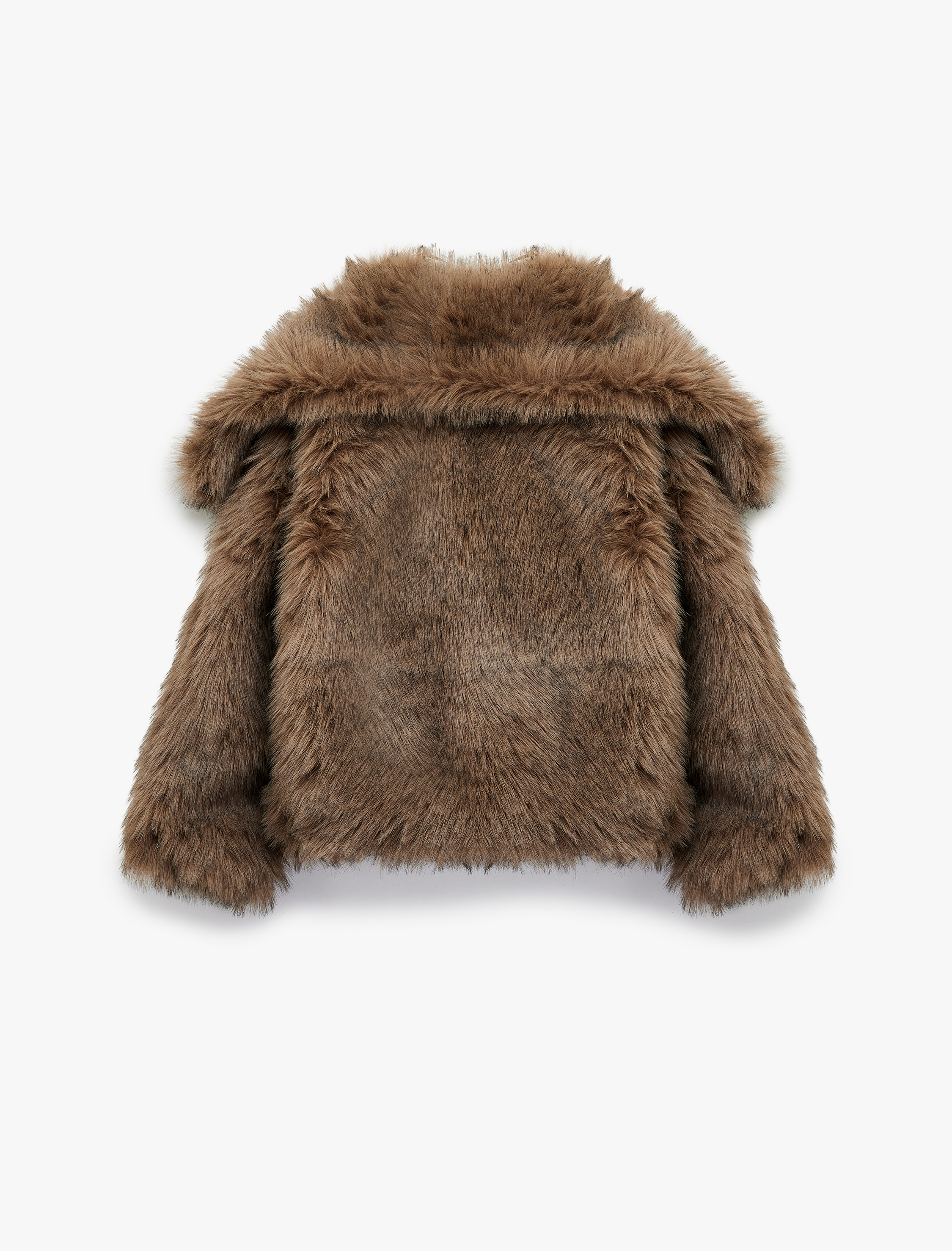   Suni Kürk Mont Oversize Geniş Yaka