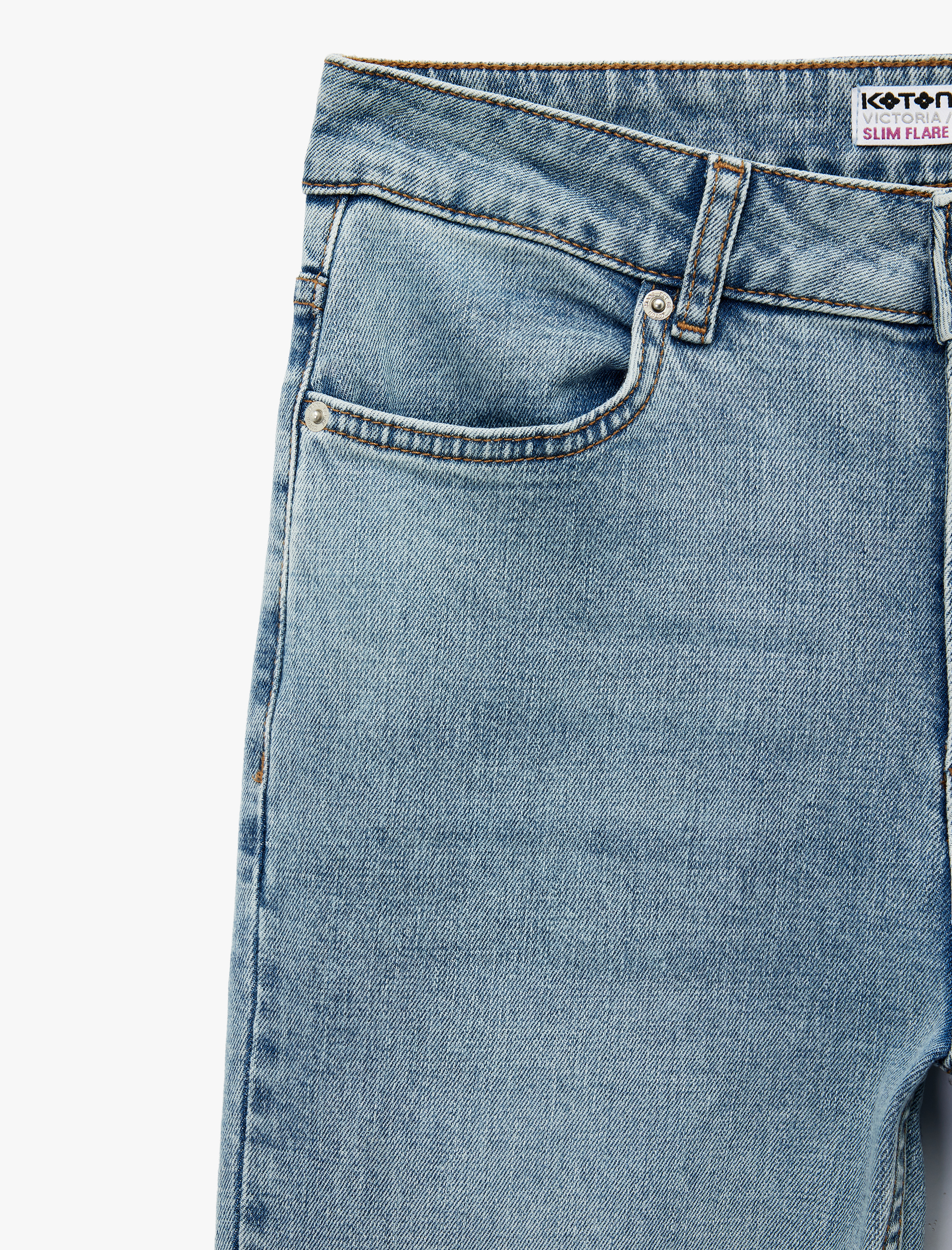  Cepli PamukluSlim Fit İspanyol Paça Jean Pantolon - Flare Jeans