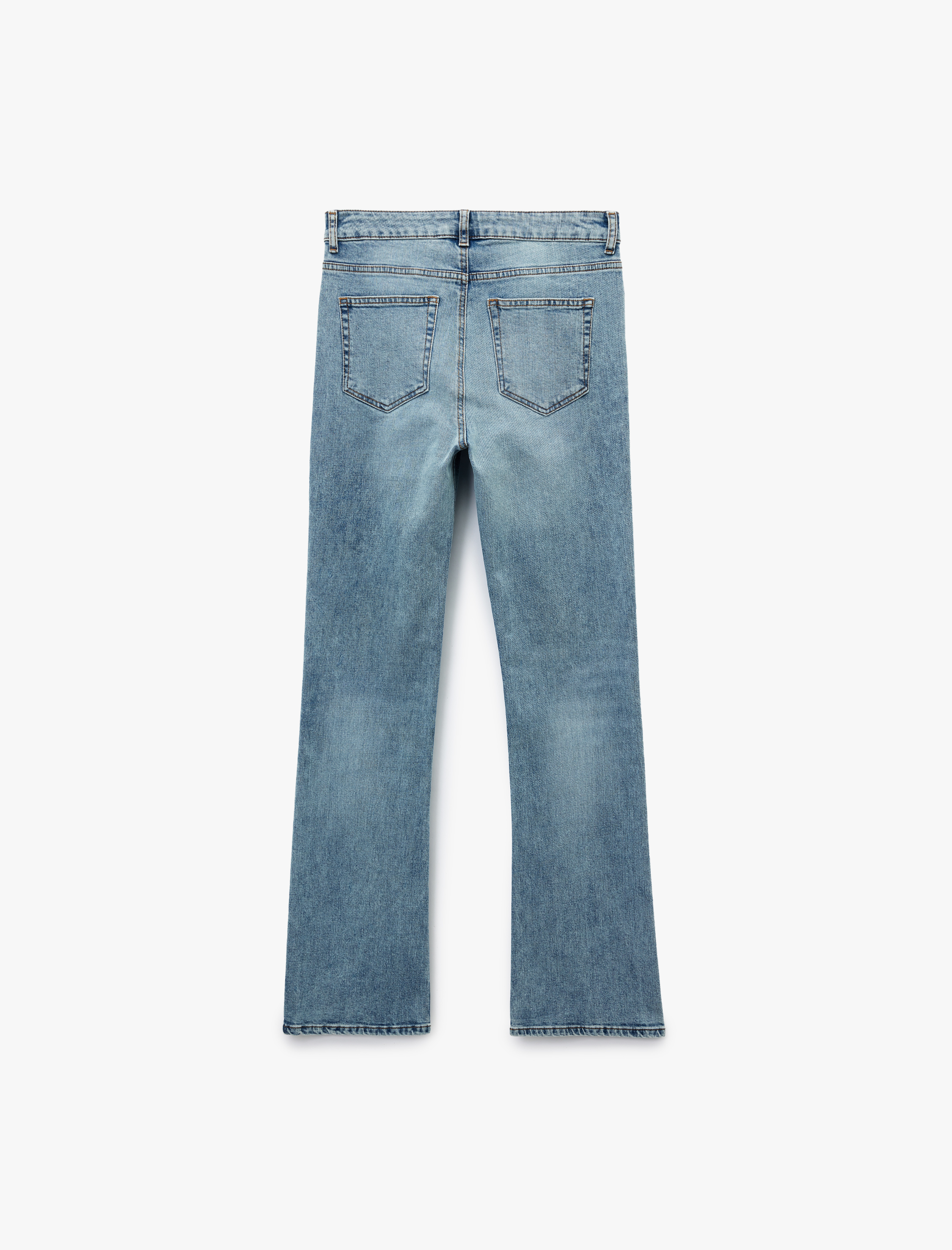   Cepli PamukluSlim Fit İspanyol Paça Jean Pantolon - Flare Jeans