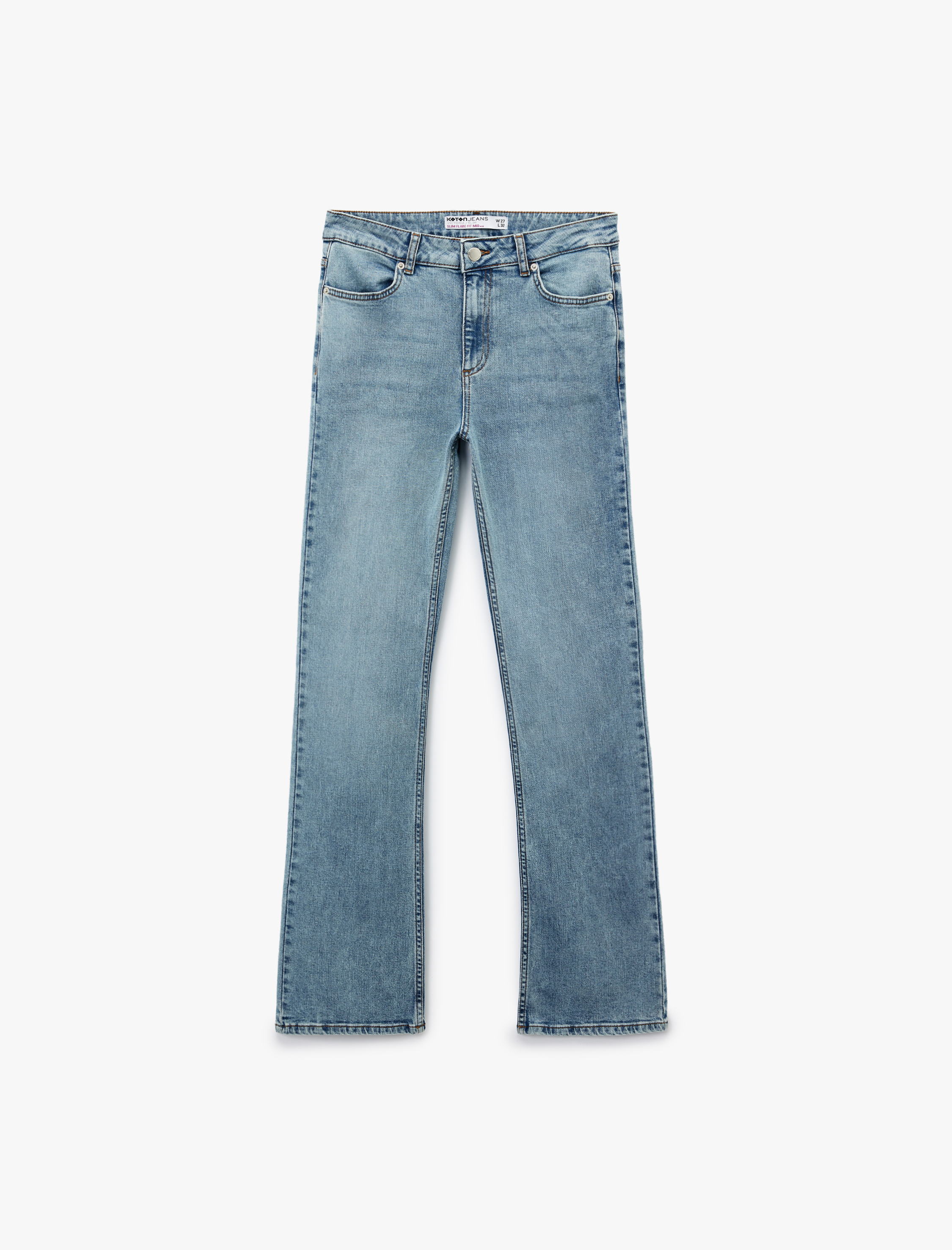   Cepli PamukluSlim Fit İspanyol Paça Jean Pantolon - Flare Jeans