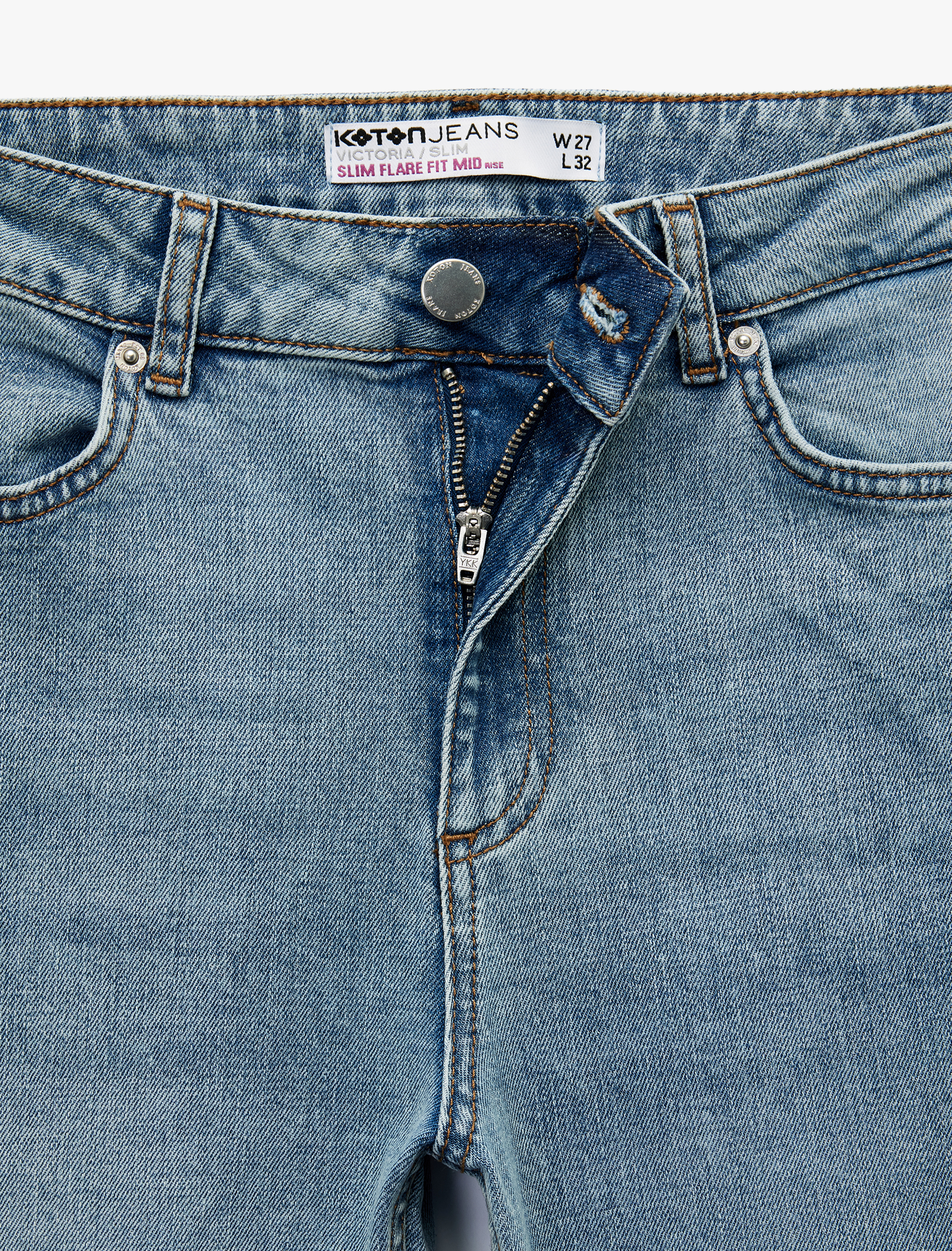   Cepli PamukluSlim Fit İspanyol Paça Jean Pantolon - Flare Jeans