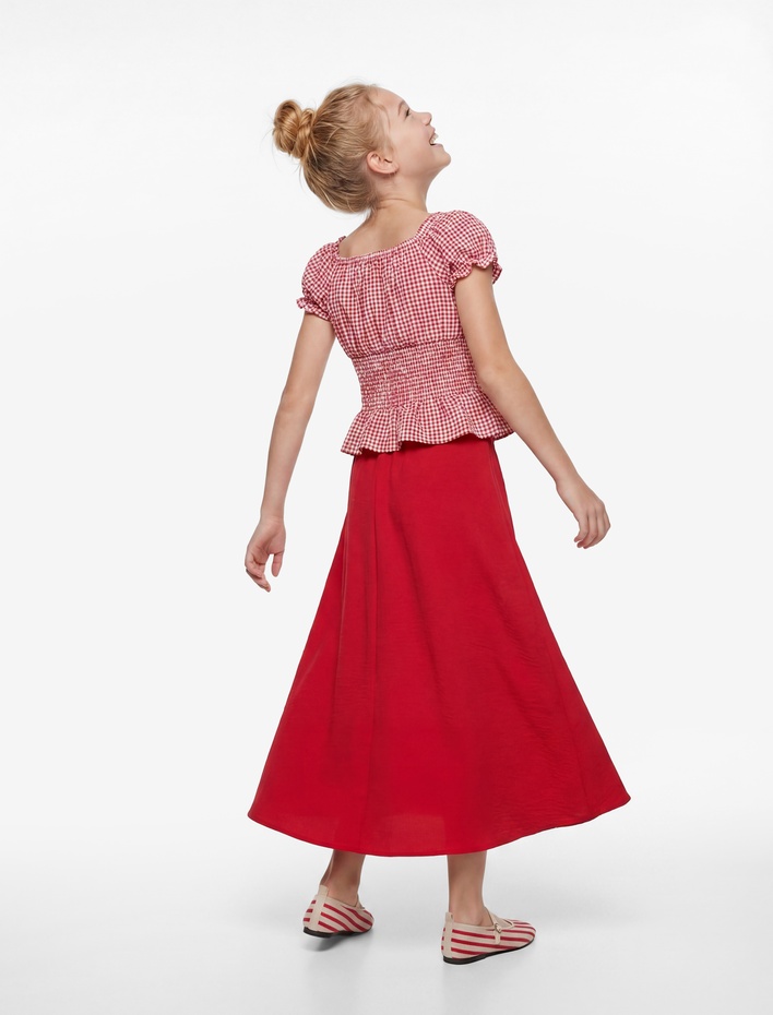 Kız Çocuk Regular Fit Basic Asimetrik Kesim Etek
