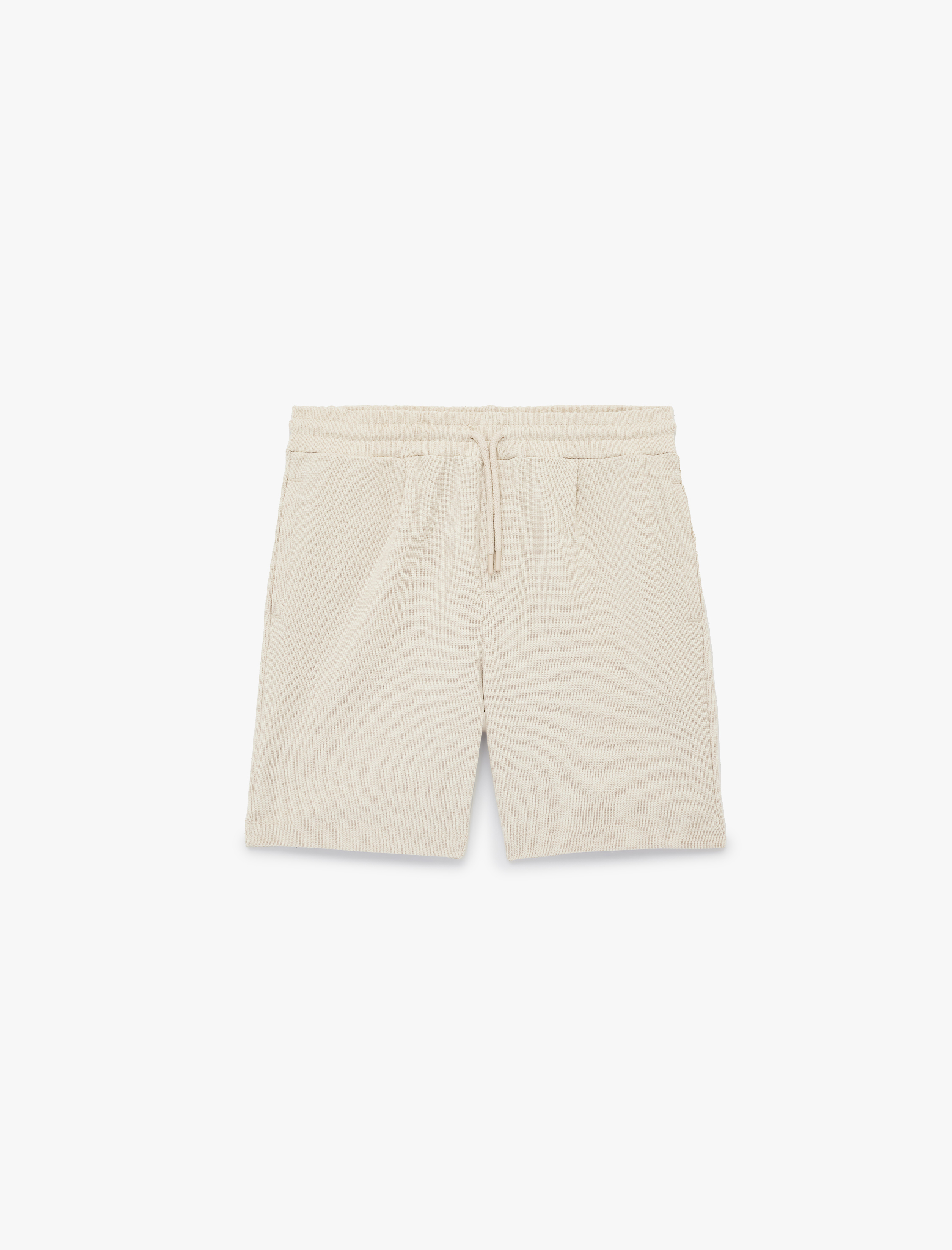   Regular Fit Cepli Bermuda Beli Bağcıklı Şort
