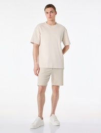 Regular Fit Cepli Bermuda Beli Bağcıklı Şort
