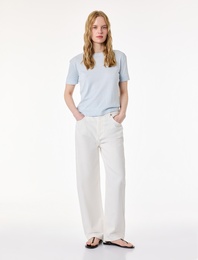 Slim Fit Kısa Kollu Bisiklet Yaka Basic Tişört