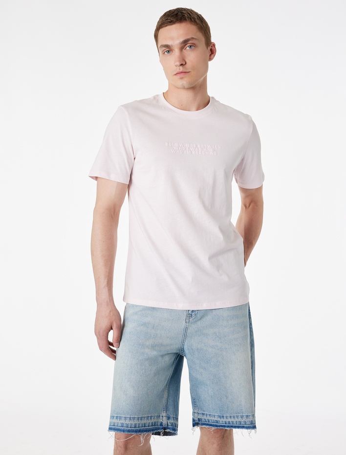  Normal Bel Pamuklu Pis Paça Straight Fit Bermuda Jean Şort