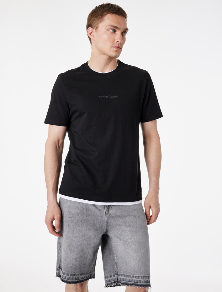  Normal Bel Pamuklu Pis Paça Straight Fit Bermuda Jean Şort