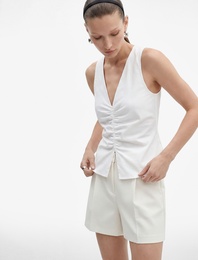 Normal Bel Cep Detaylı Pamuklu Mini Şort