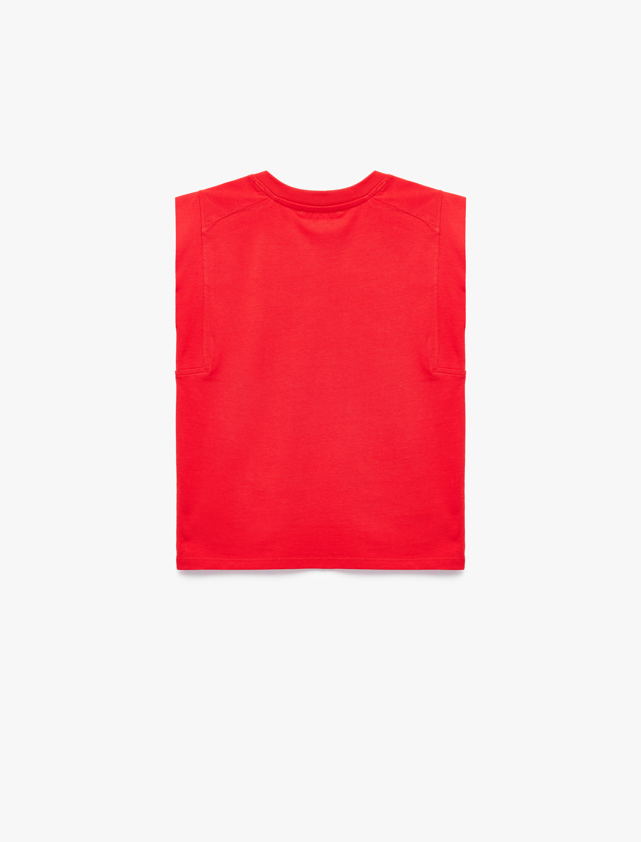  Kız Çocuk Pamuklu Bisiklet Yaka Kolsuz Basic Tişört