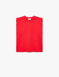 Pamuklu Bisiklet Yaka Kolsuz Basic Tişört