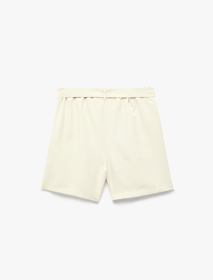 Kız Çocuk Fiyonklu Tencel™ Kumaş Aplike Cepli Şort