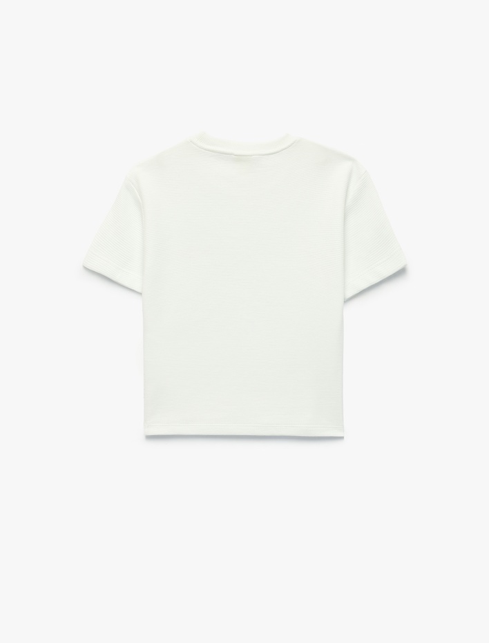 Erkek Bebek Pamuklu Kısa Kollu Bisiklet Yaka Baskılı Tişört