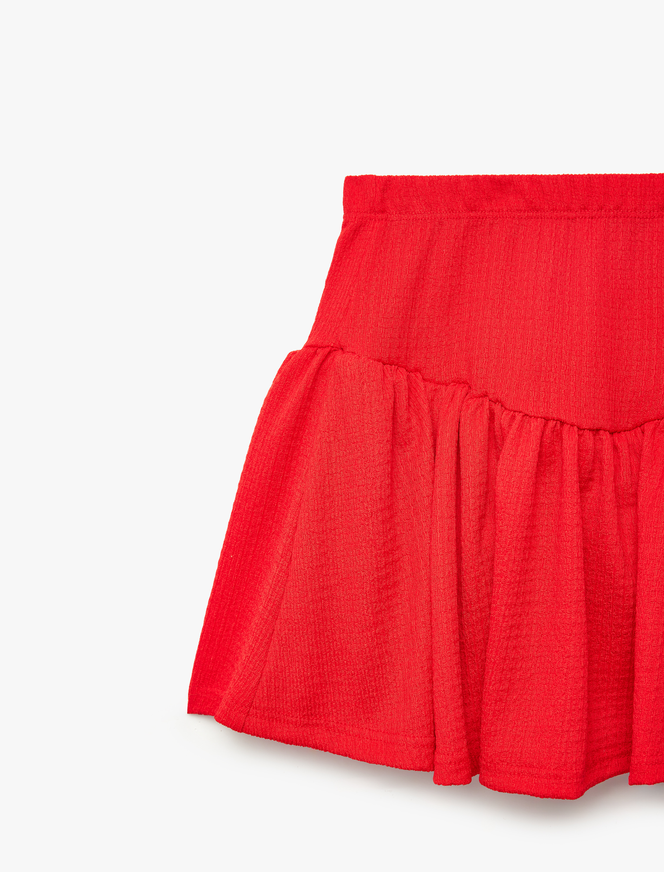  Kız Çocuk Bürümcük Kumaş Volanlı Şortlu Etek