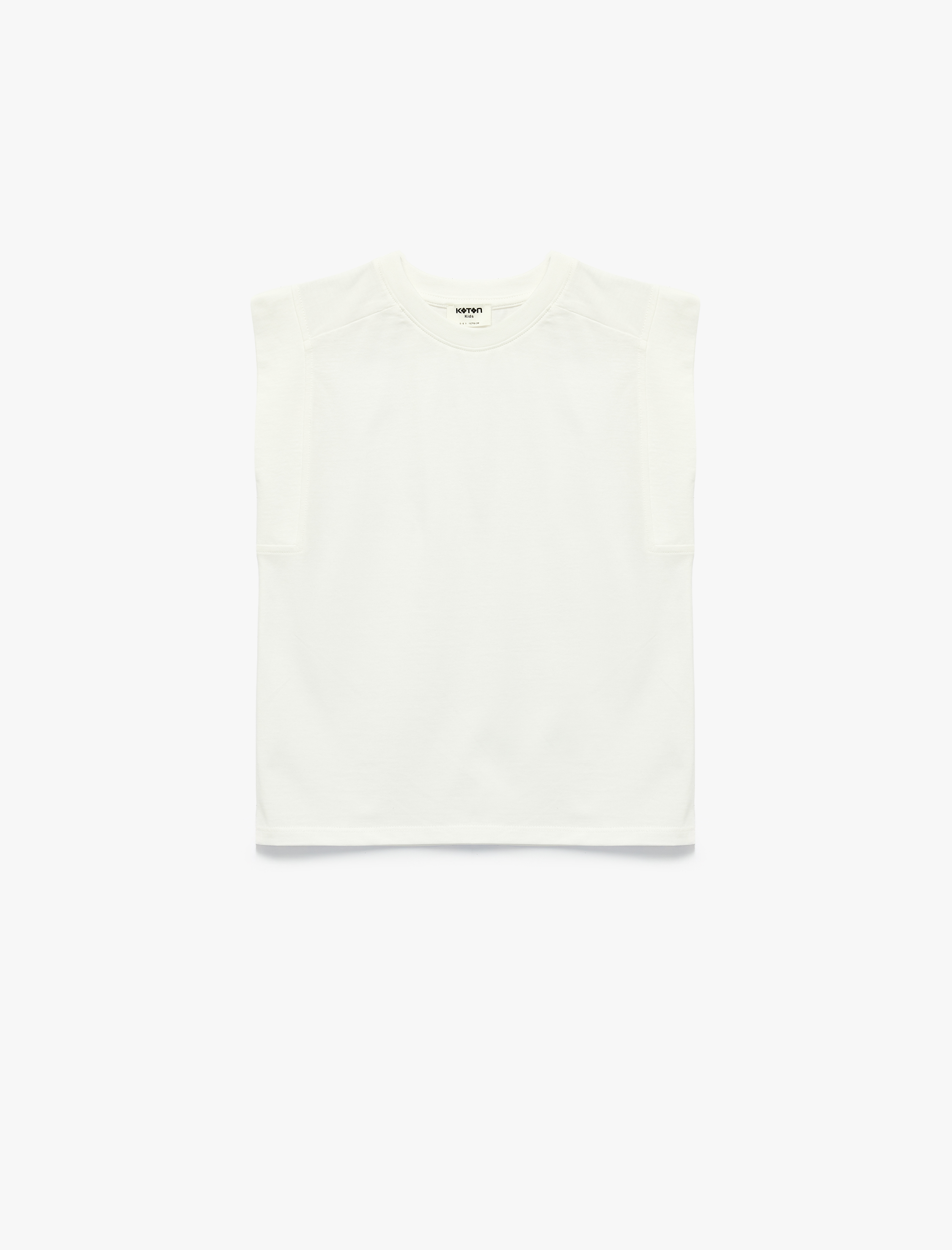  Kız Çocuk Pamuklu Bisiklet Yaka Kolsuz Basic Tişört