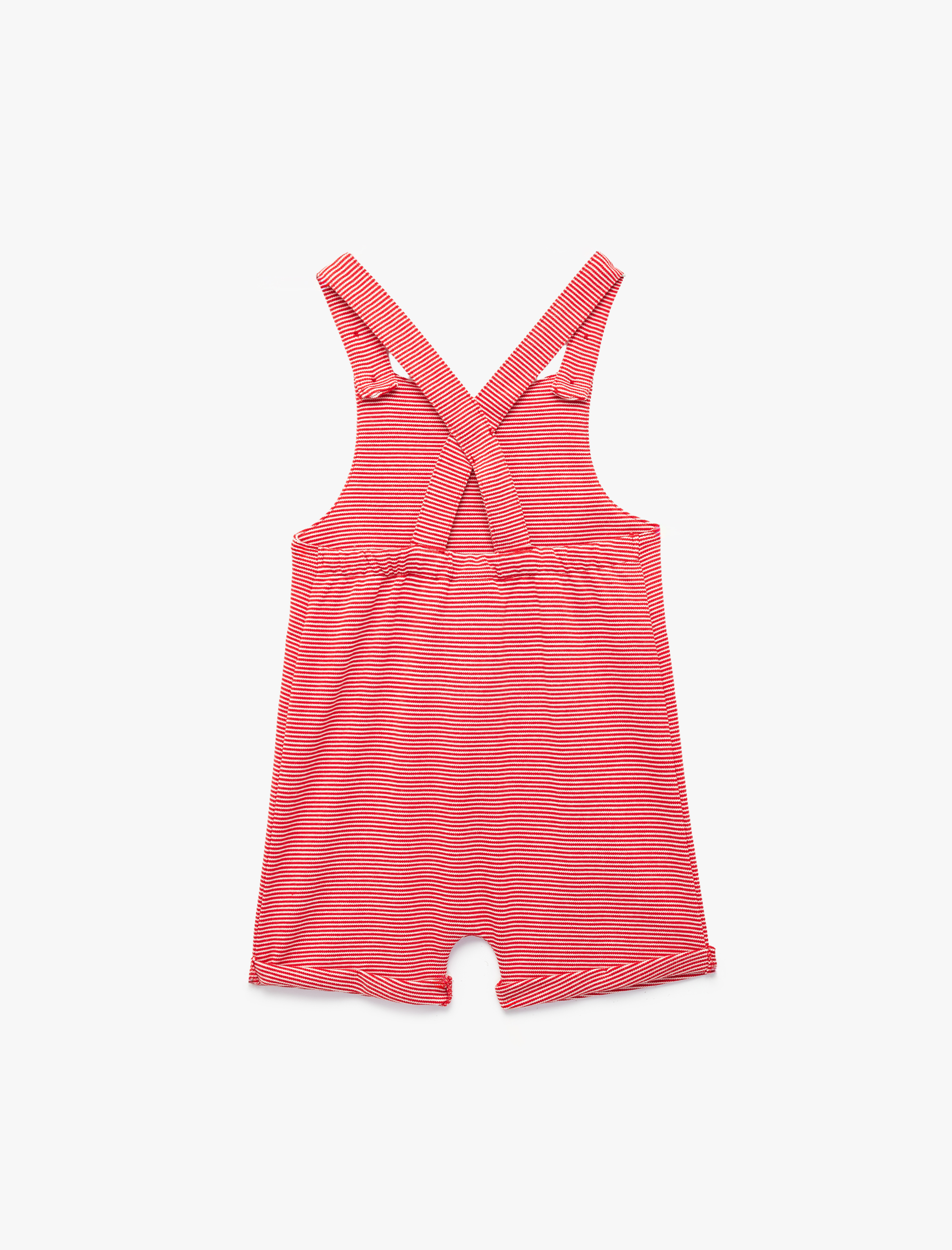  Erkek Bebek İnce Askılı Kolsuz Nakış Detaylı Tulum